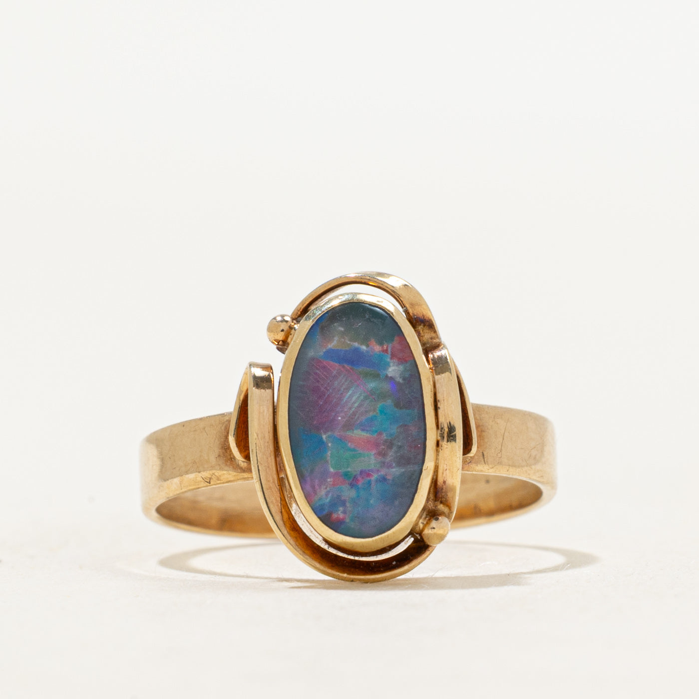 Bezel Set Oval Cabochon Opal Ring | 0.65ct | SZ 5