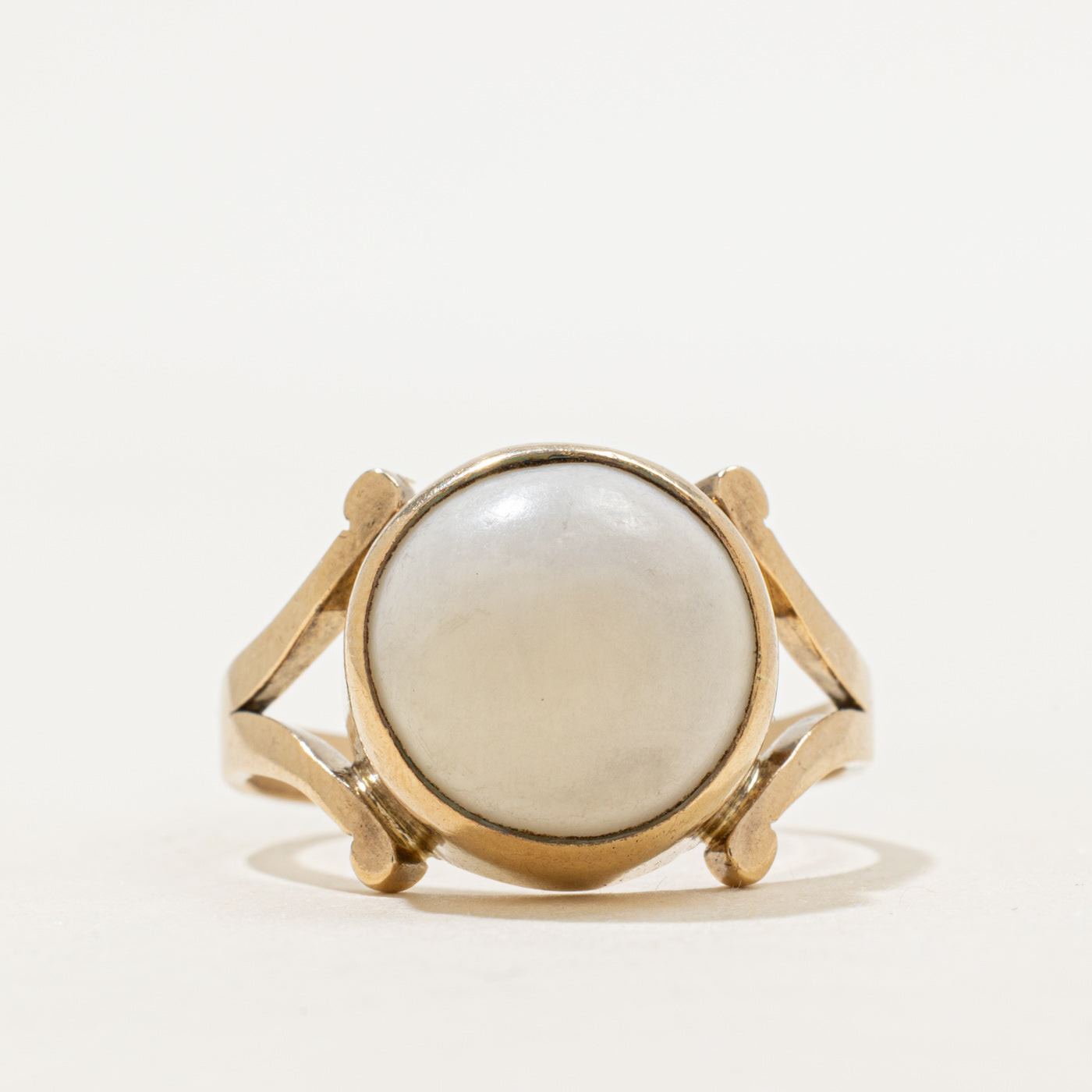 Bezel Set White Agate Cocktail Ring | 7.50ct | SZ 12