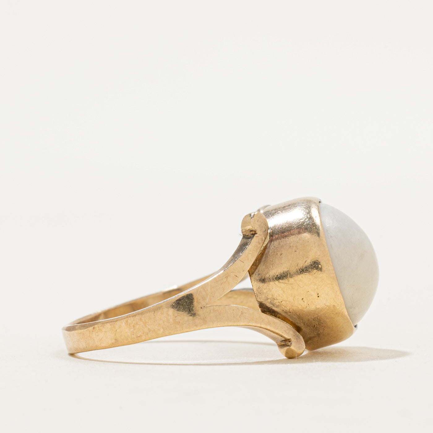 Bezel Set White Agate Cocktail Ring | 7.50ct | SZ 12