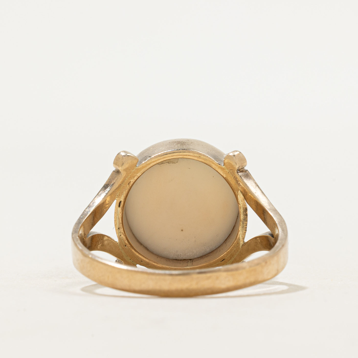Bezel Set White Agate Cocktail Ring | 7.50ct | SZ 12