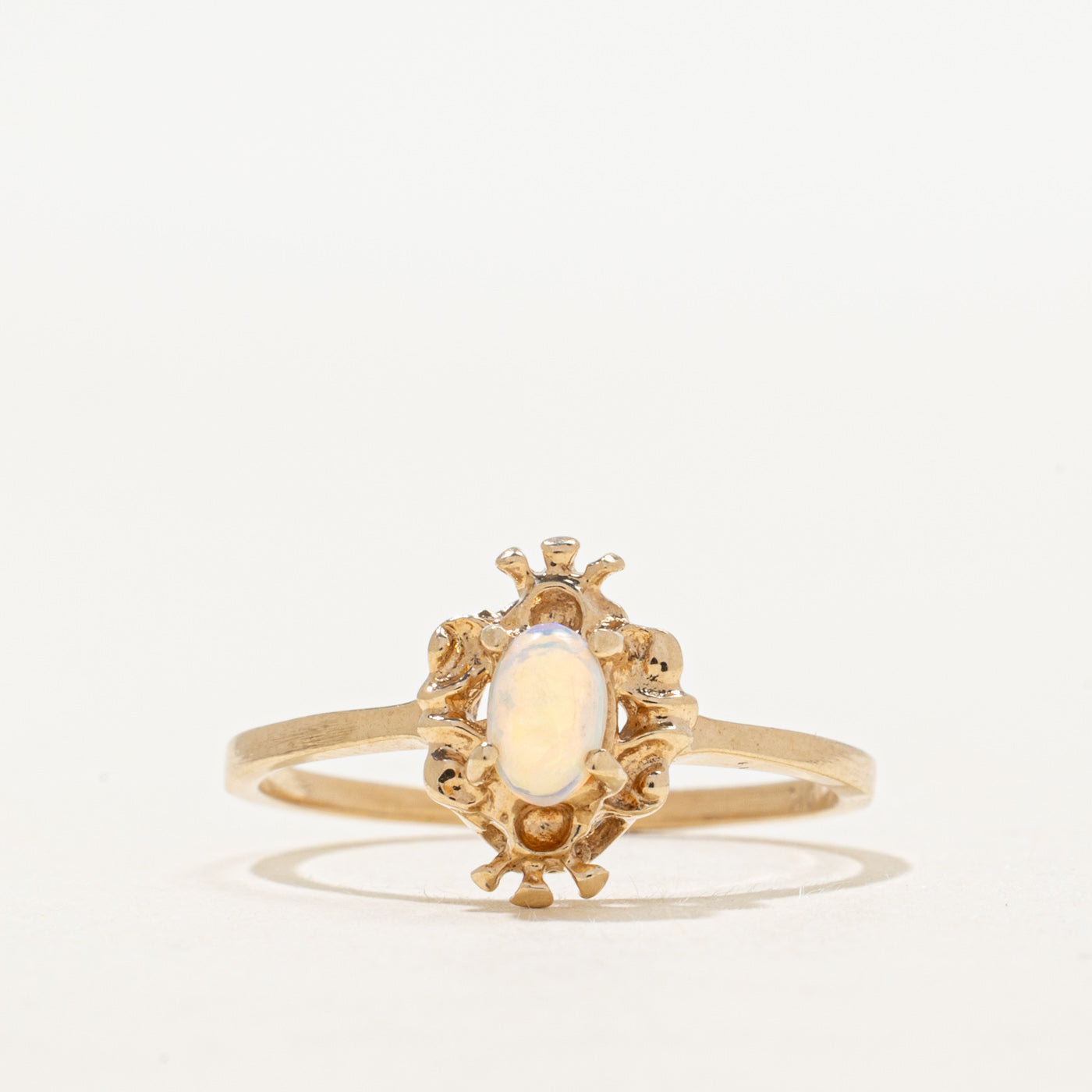 Cabochon Opal Textured Ring | 0.17ct | SZ 6