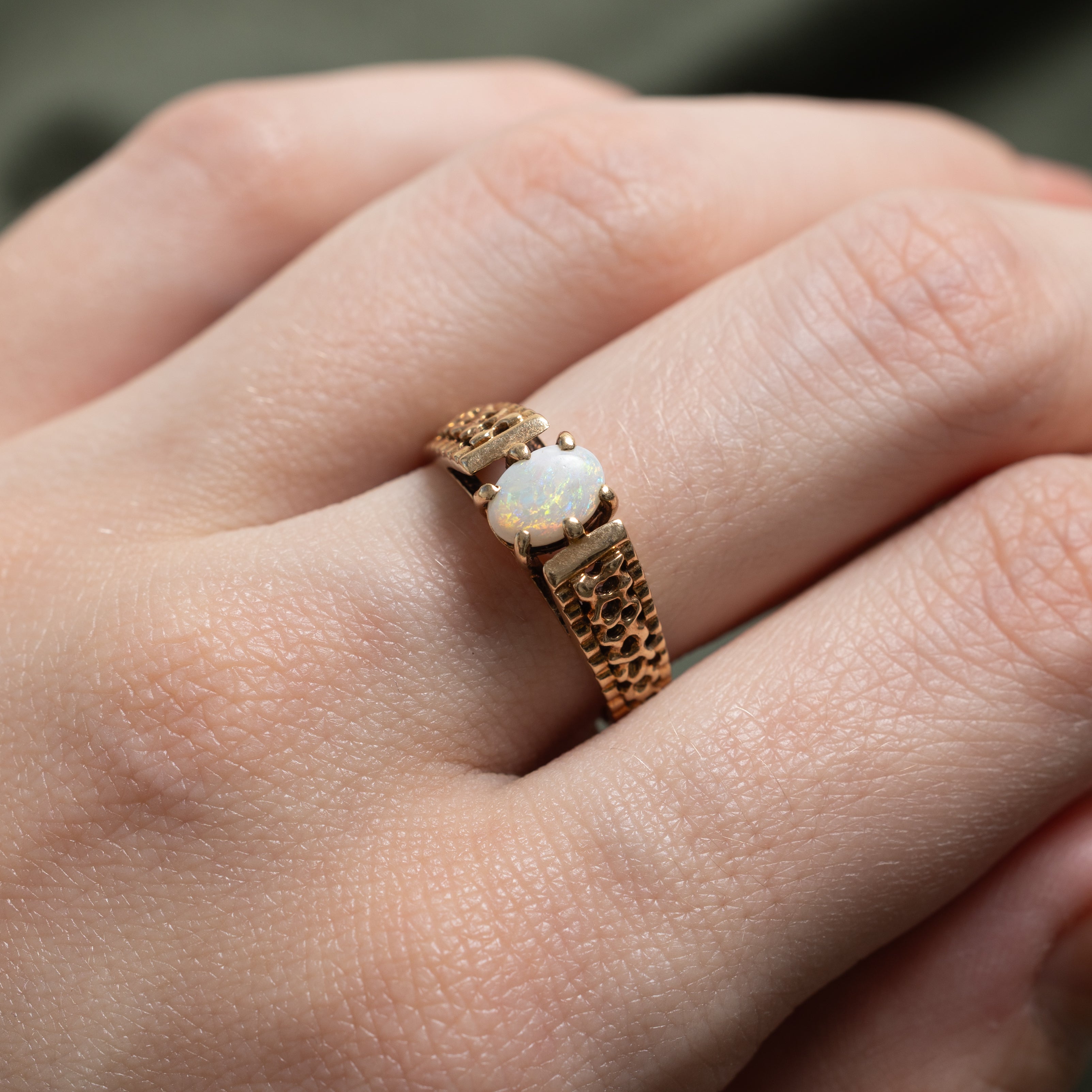 Cabochon Opal Openwork Ring | 0.45ct | SZ 7