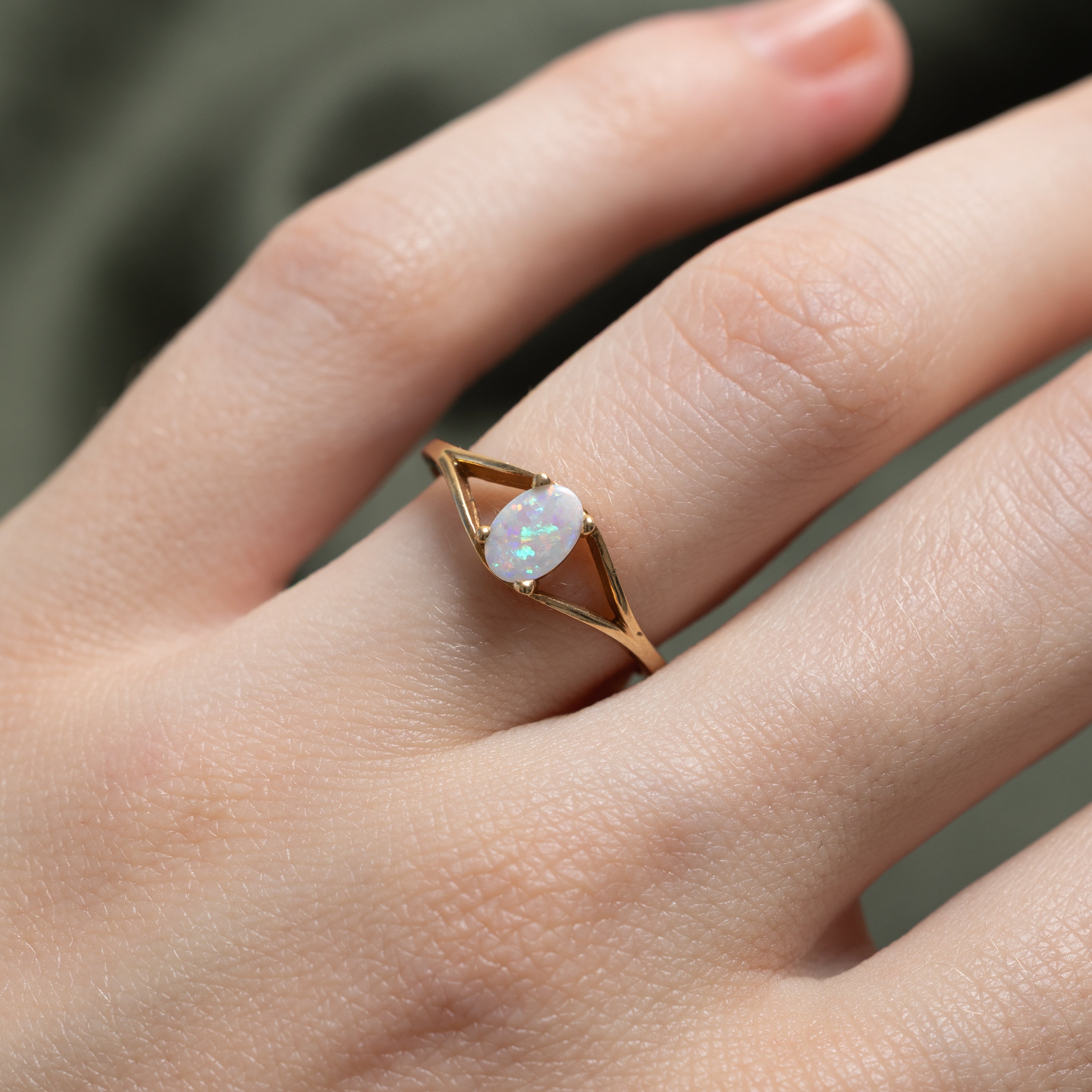 Opal Open Shank Ring | 0.10ct | SZ 6