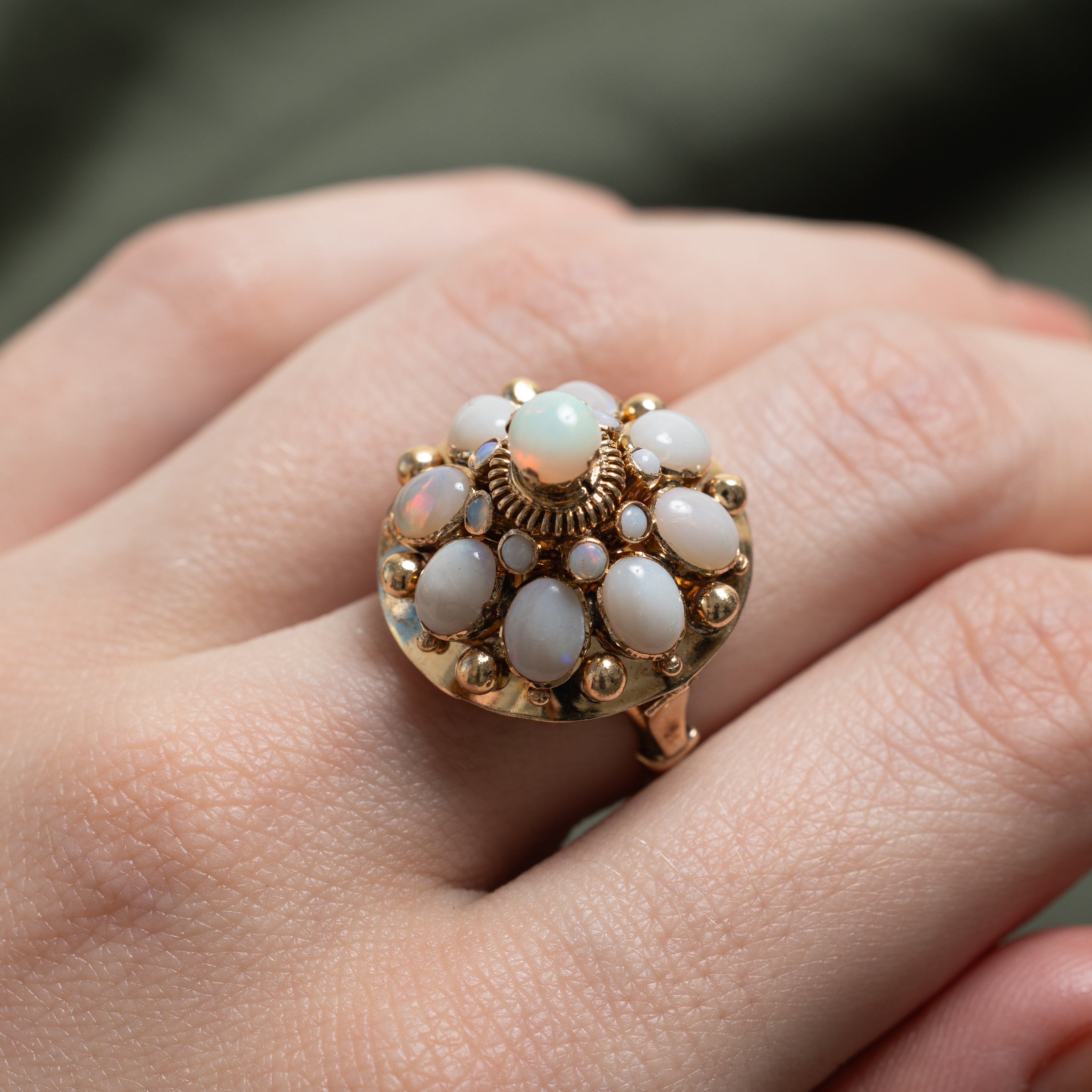Opal Scrollwork Cocktail Ring | 2.75ctw | SZ 6