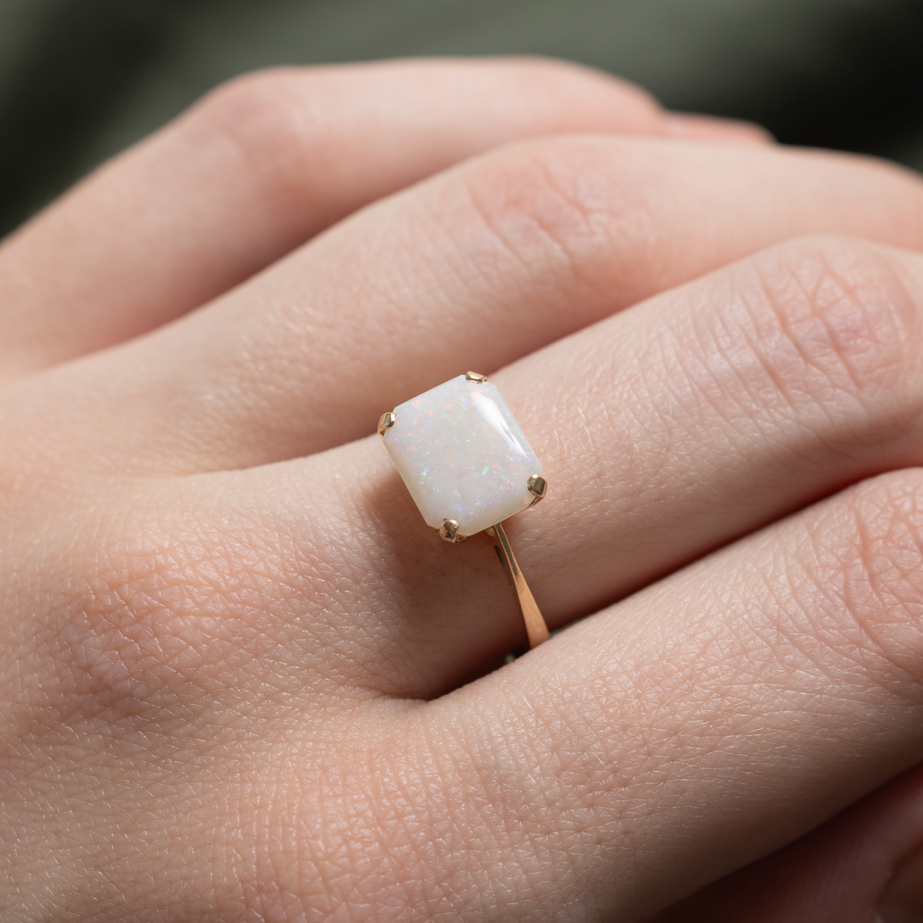 East West Solitaire Opal Ring | 1.15ct | SZ 6.75