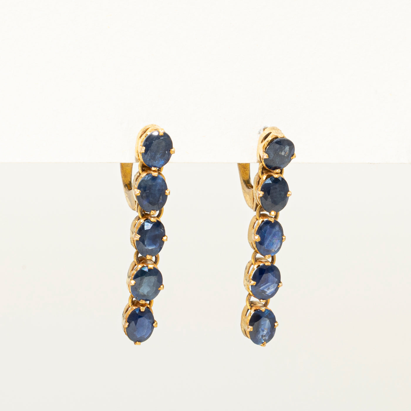 Five Stone Sapphire Drop Earrings | 4.00ctw