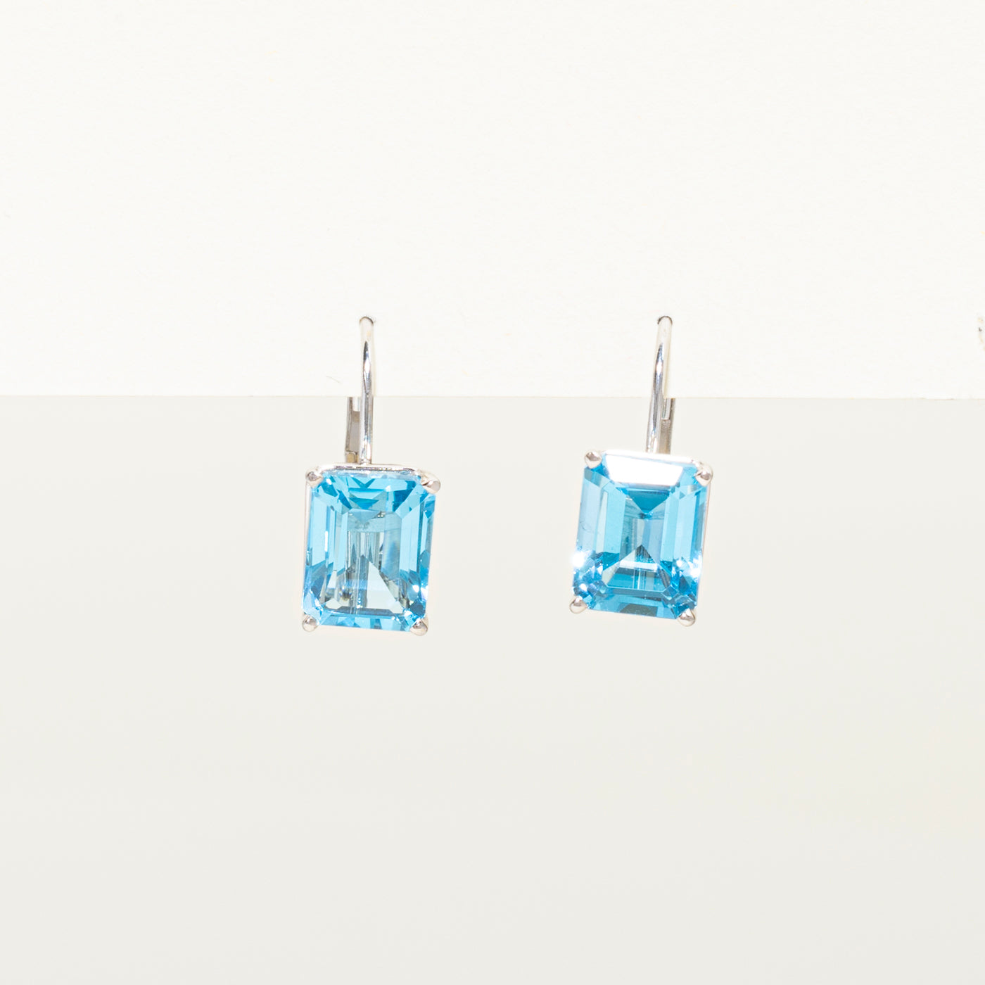 Solitaire Blue Topaz Drop Earrings | 6.00ctw