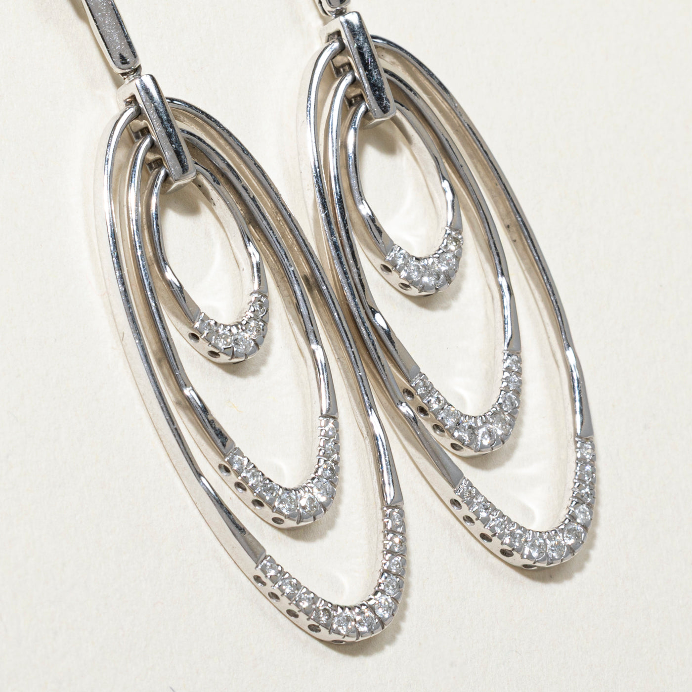 Diamond Oval Drop Earrings | 0.44ctw