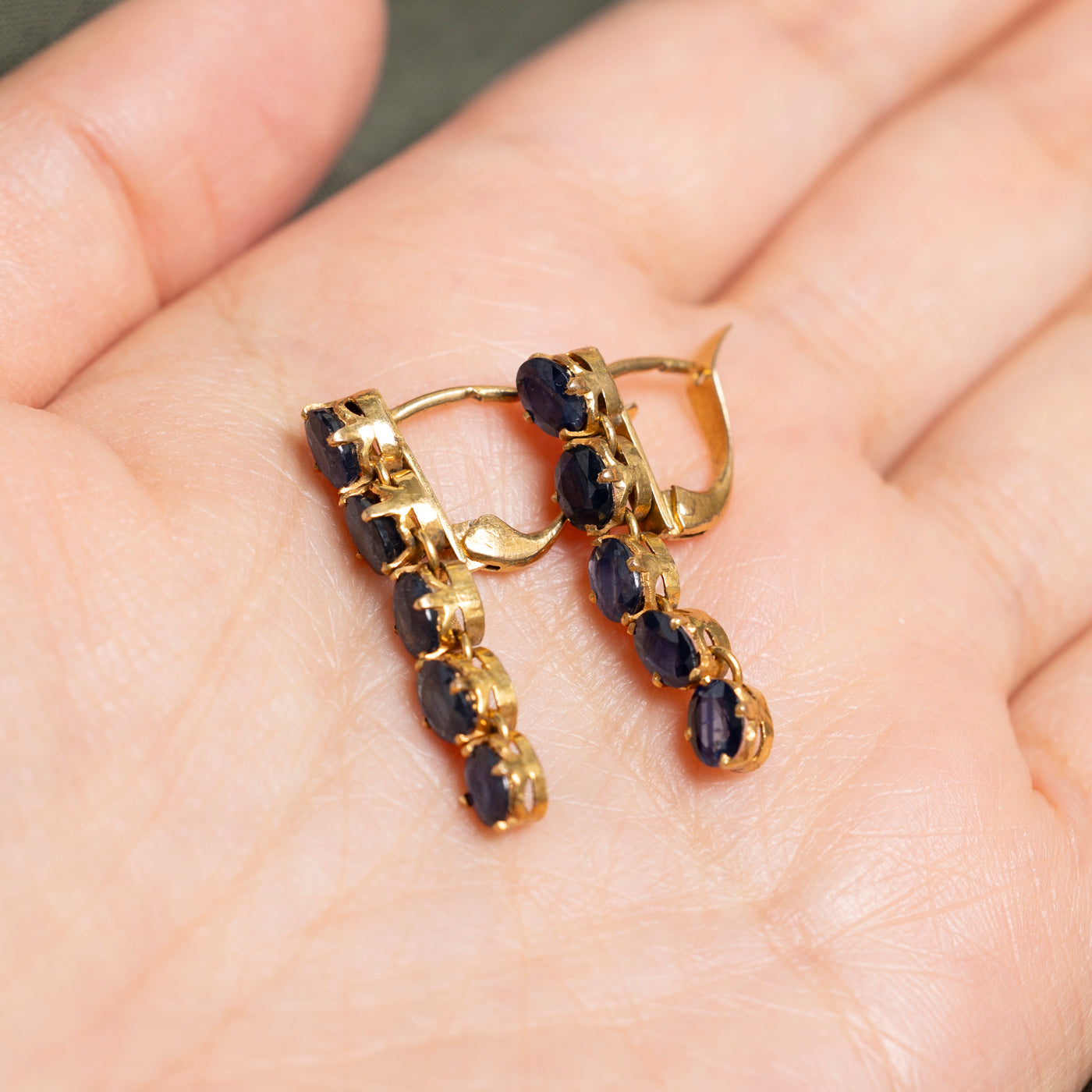 Five Stone Sapphire Drop Earrings | 4.00ctw