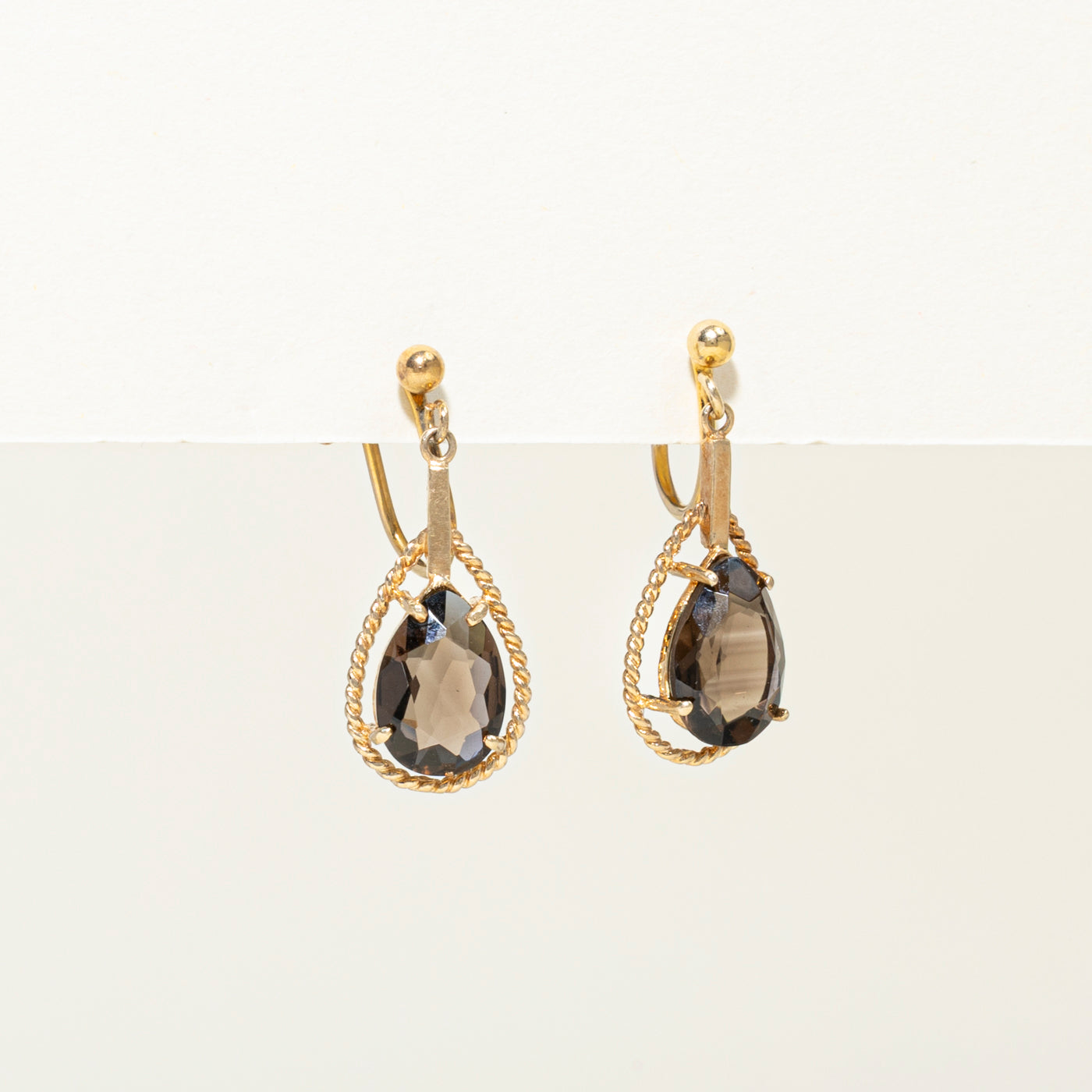Pear Cut Smoky Quartz Drop Earrings | 2.60ctw