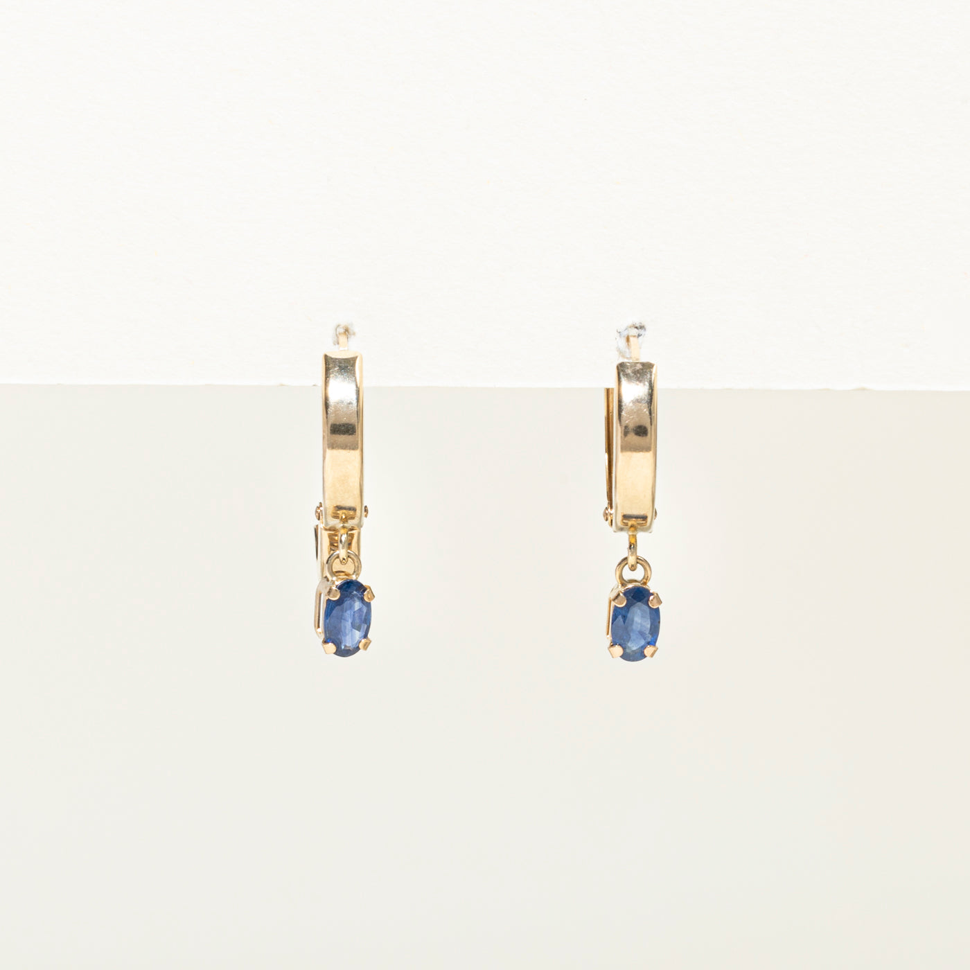 Oval Cut Sapphire Huggie Earrings | 0.50ctw