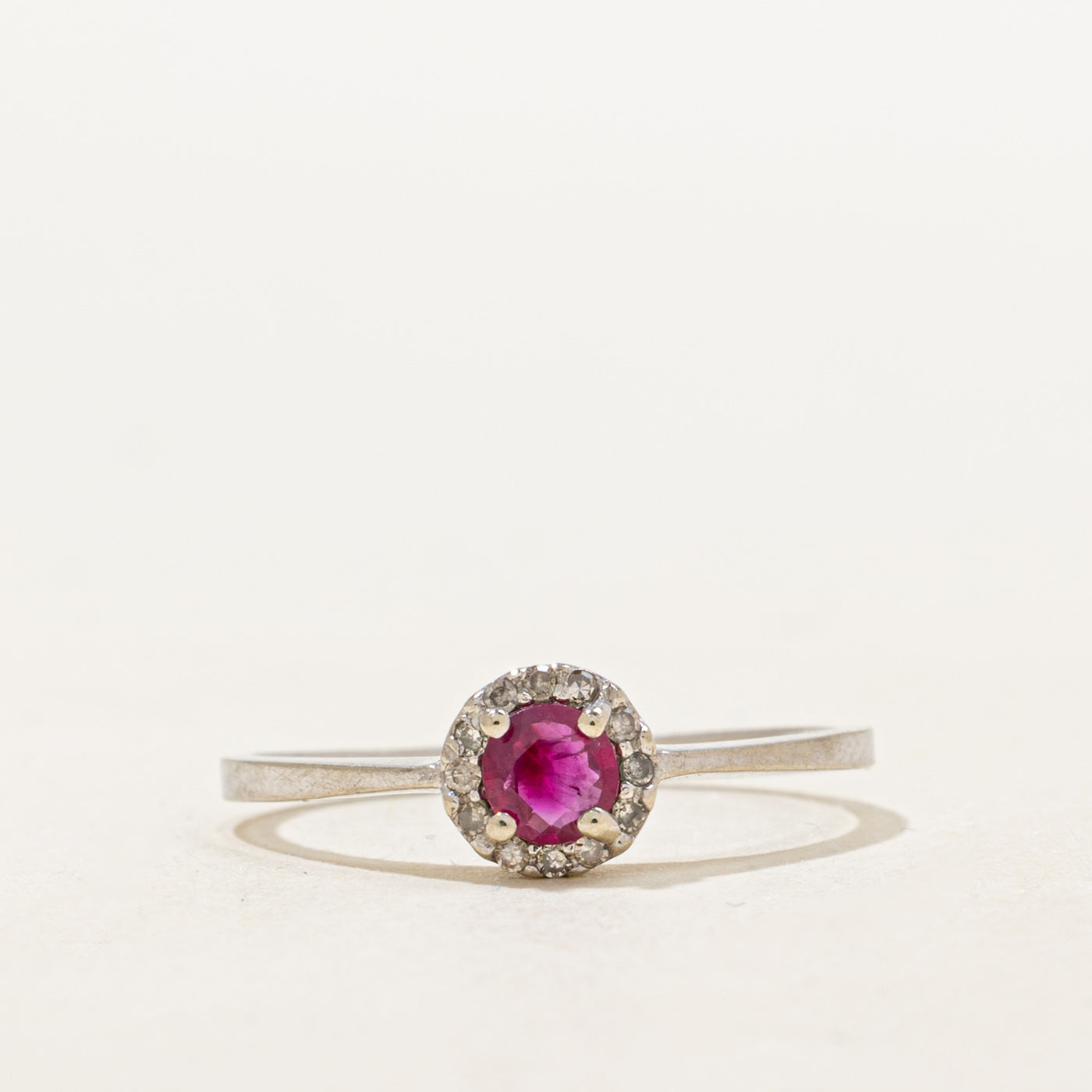 Ruby & Diamond Halo Ring | 0.15ct, 0.02ctw | SZ 6.25 |