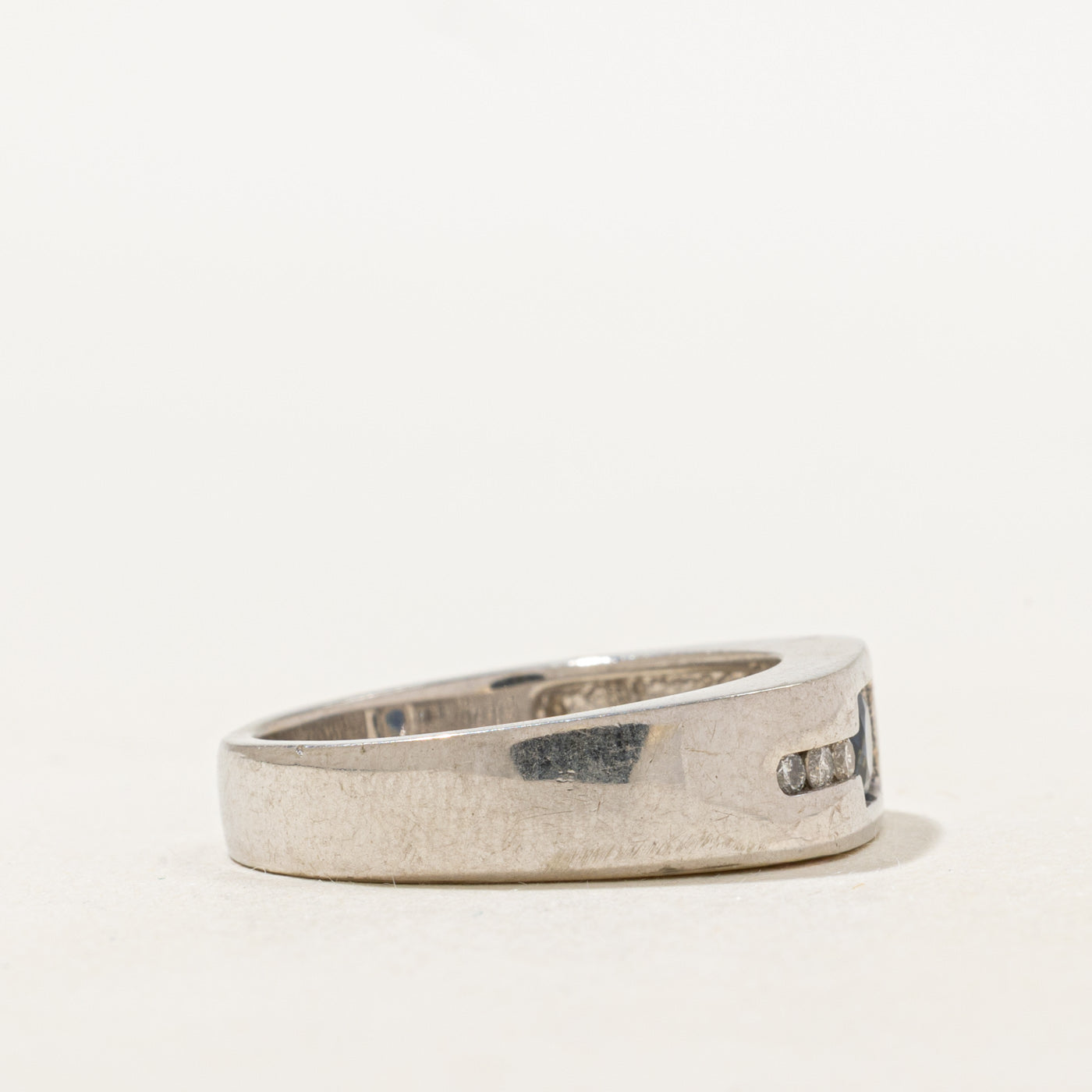 Channel Set Sapphire & Diamond Band | 0.29ct, 0.03ctw | SZ 6.5 |