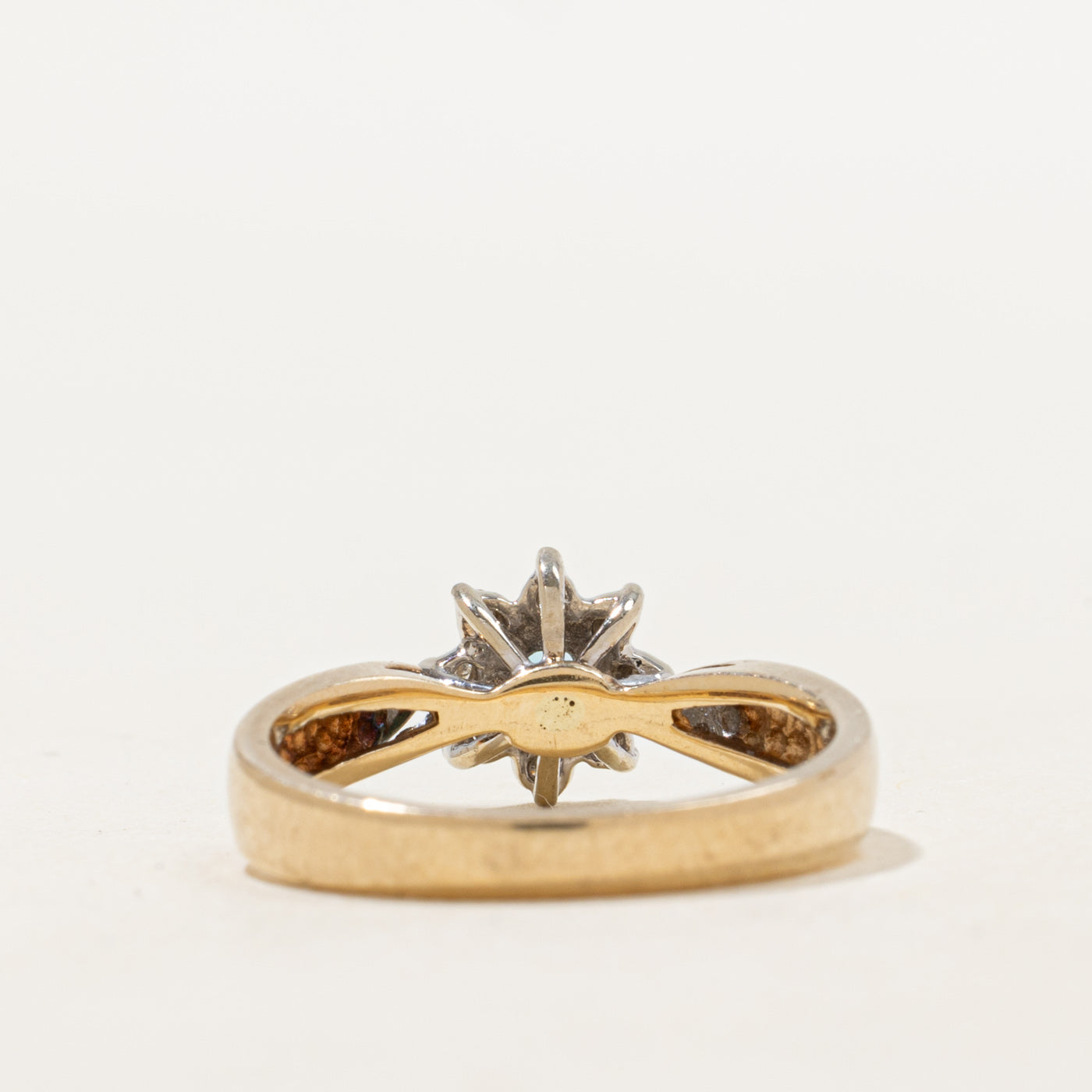 Blue Topaz & Diamond  Petal Ring | 0.11ct, 0.04ctw | SZ 6.5 |