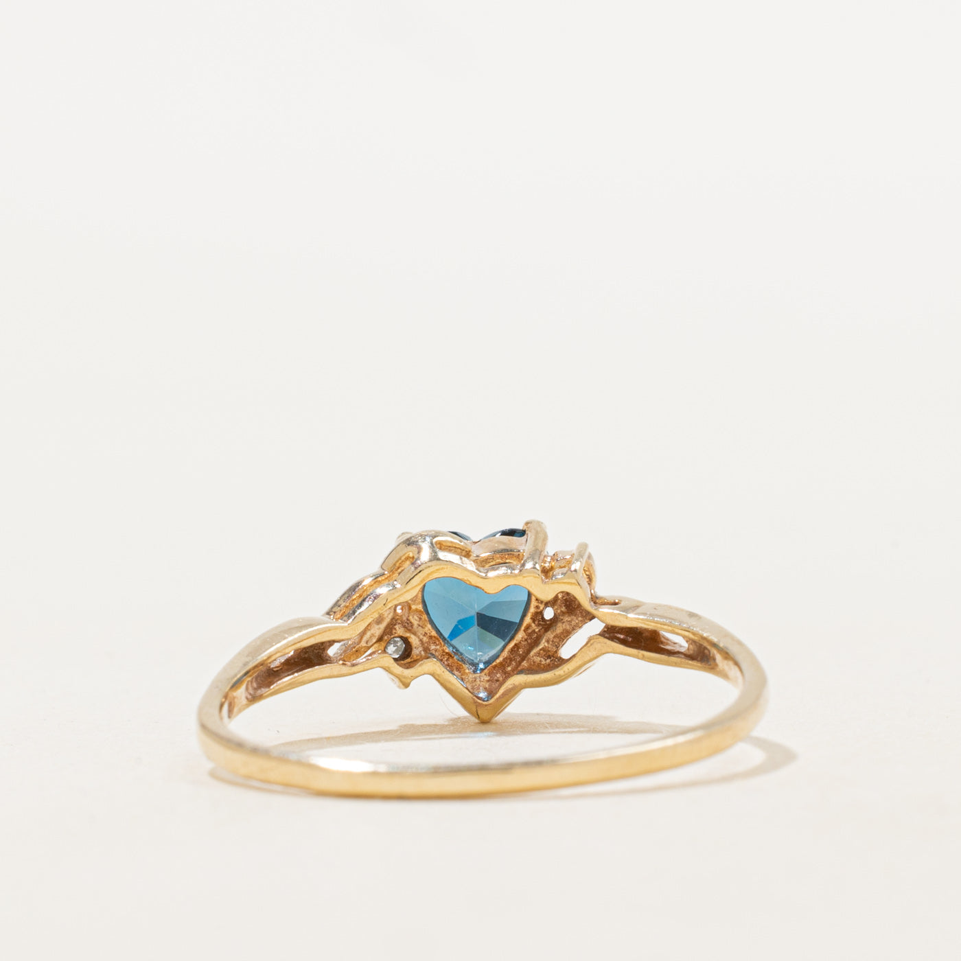 Heart Cut Synthetic Spinel & Diamond Twisted Bypass Ring | 0.7ct, 0.01ctw | SZ 9.25 |