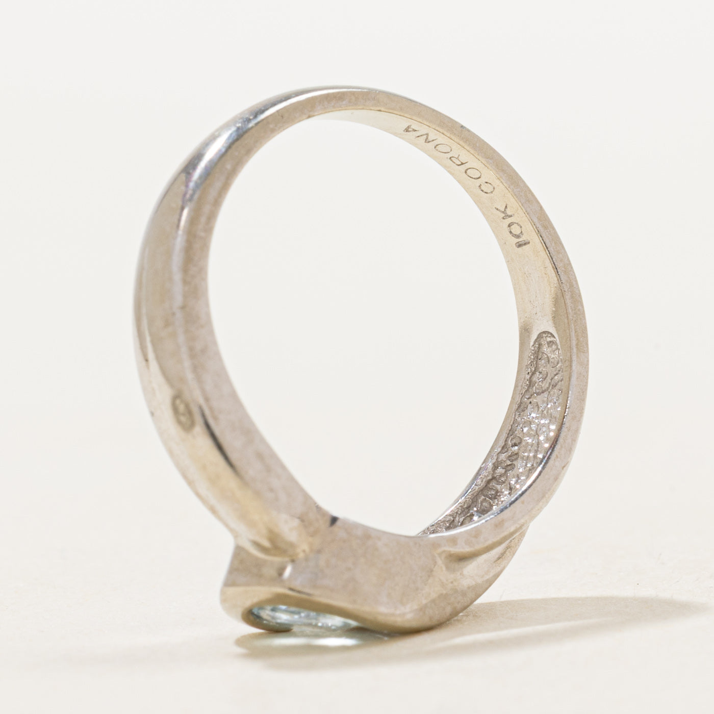Semi Bezel Aquamarine & Diamond Crossover Ring | 0.44ct, 0.05ctw | SZ 6.5 |