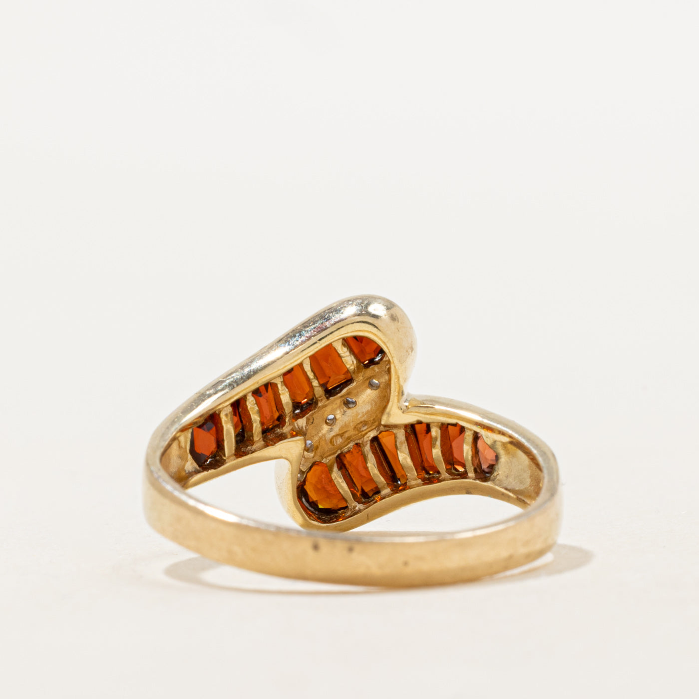 Garnet & Diamond Waterfall Bypass Ring | 0.9ctw, 0.03ctw | SZ 8.5 |