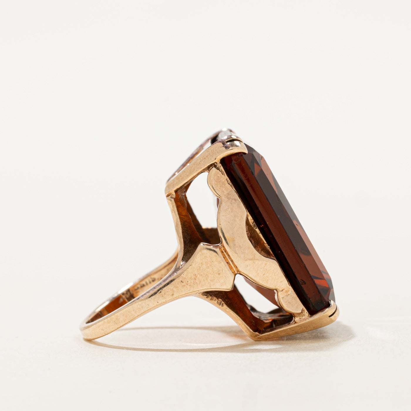 Emerald Cut Citrine Cocktail Ring | 24.17ct | SZ 6.75 |