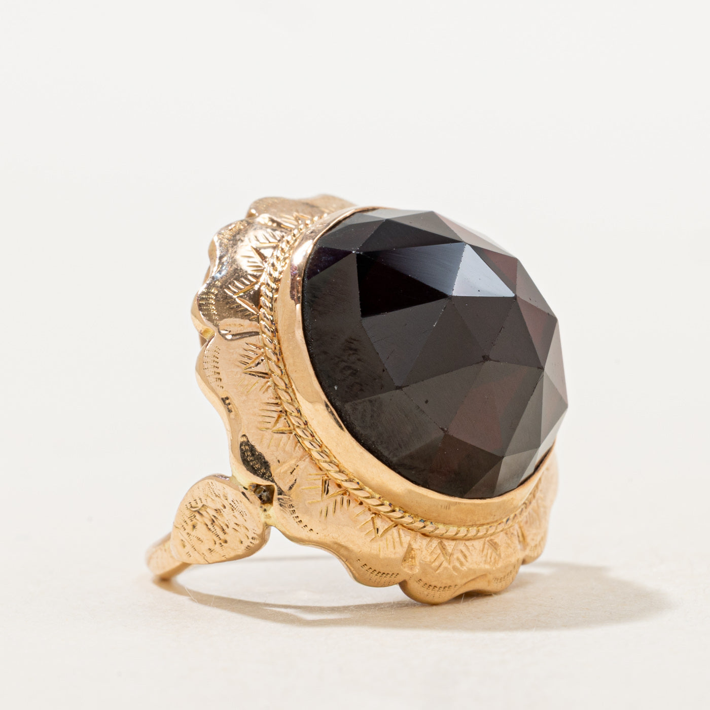 Rose Cut Garnet Cocktail Ring | 17.0ct | SZ 2.25 |
