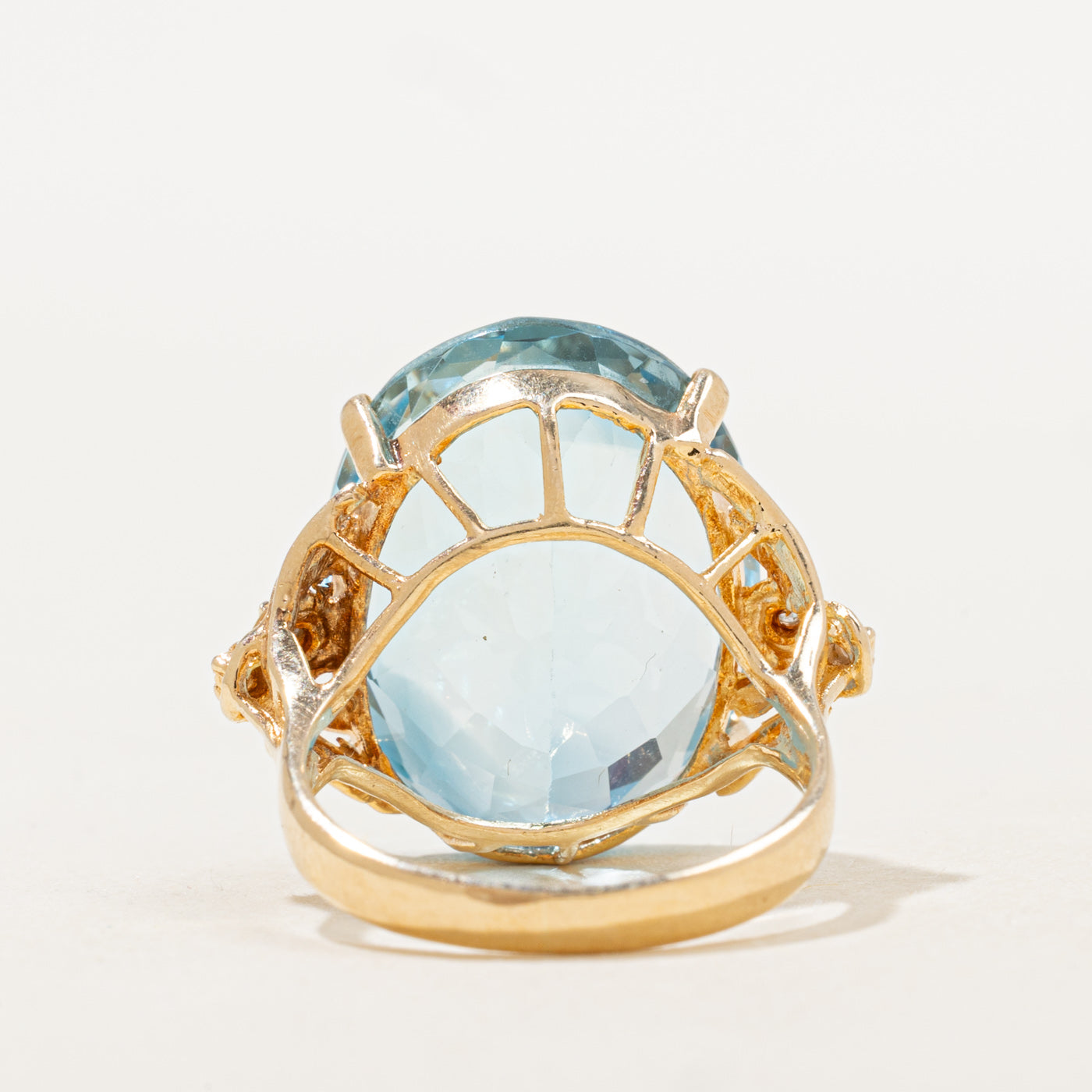 Blue Topaz & Diamond Cocktail Ring | 21.07ct, 0.01ctw | SZ 5.25 |