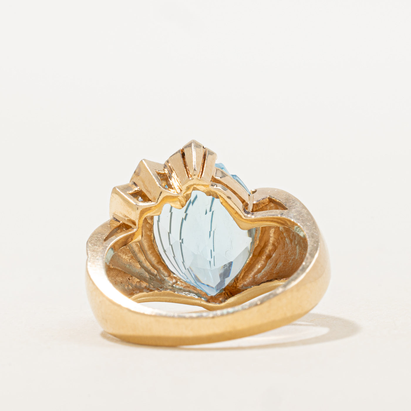 Blue Topaz & Diamond Cocktail Ring | 4.2ct, 0.01ctw | SZ 7.0 |