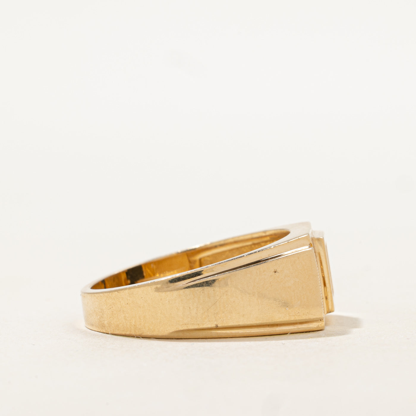 Onyx & Diamond Geometric Signet Ring | 0.54ct, 0.03ct | SZ 11.25 |