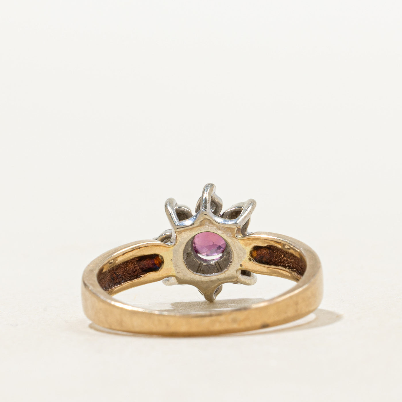 Ruby & Diamond Petal Ring | 0.22ct, 0.04ctw | SZ 4.0 |