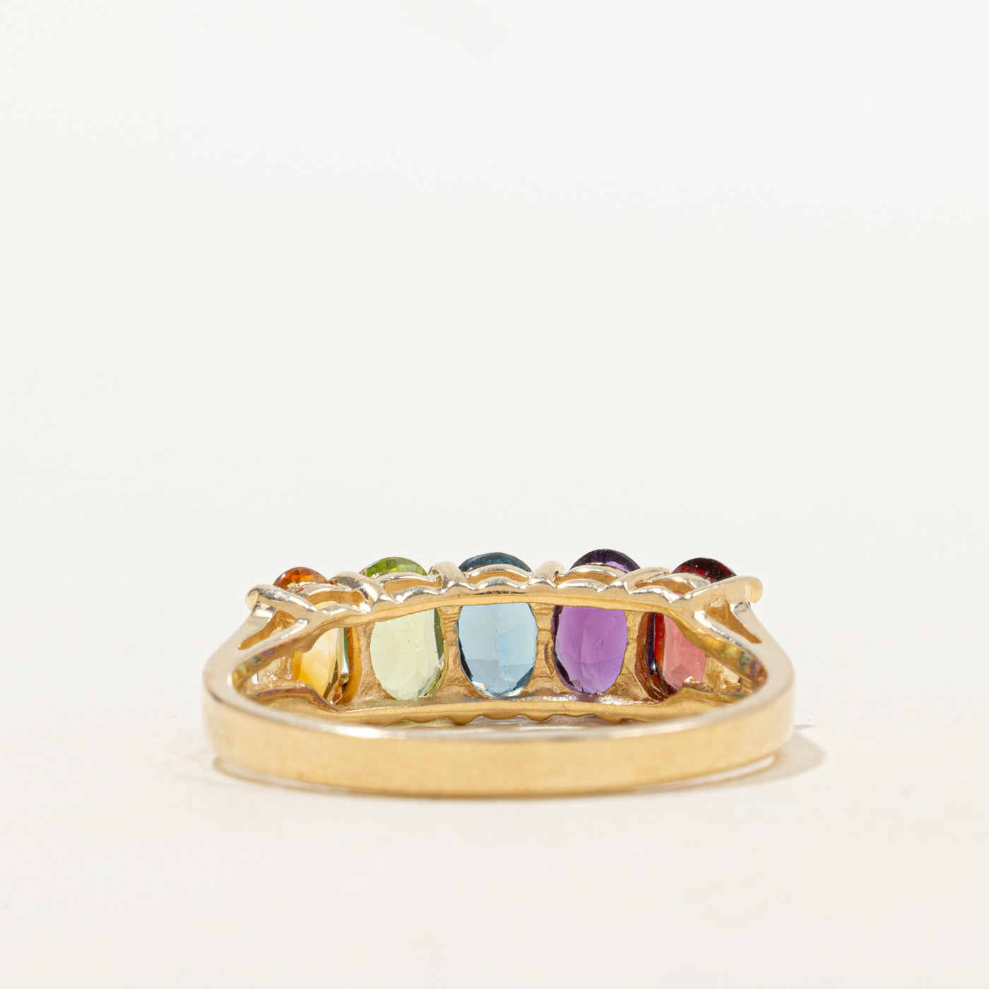 Bague cinq pierres précieuses multiples | 2,0 ct | Taille 9,0 |