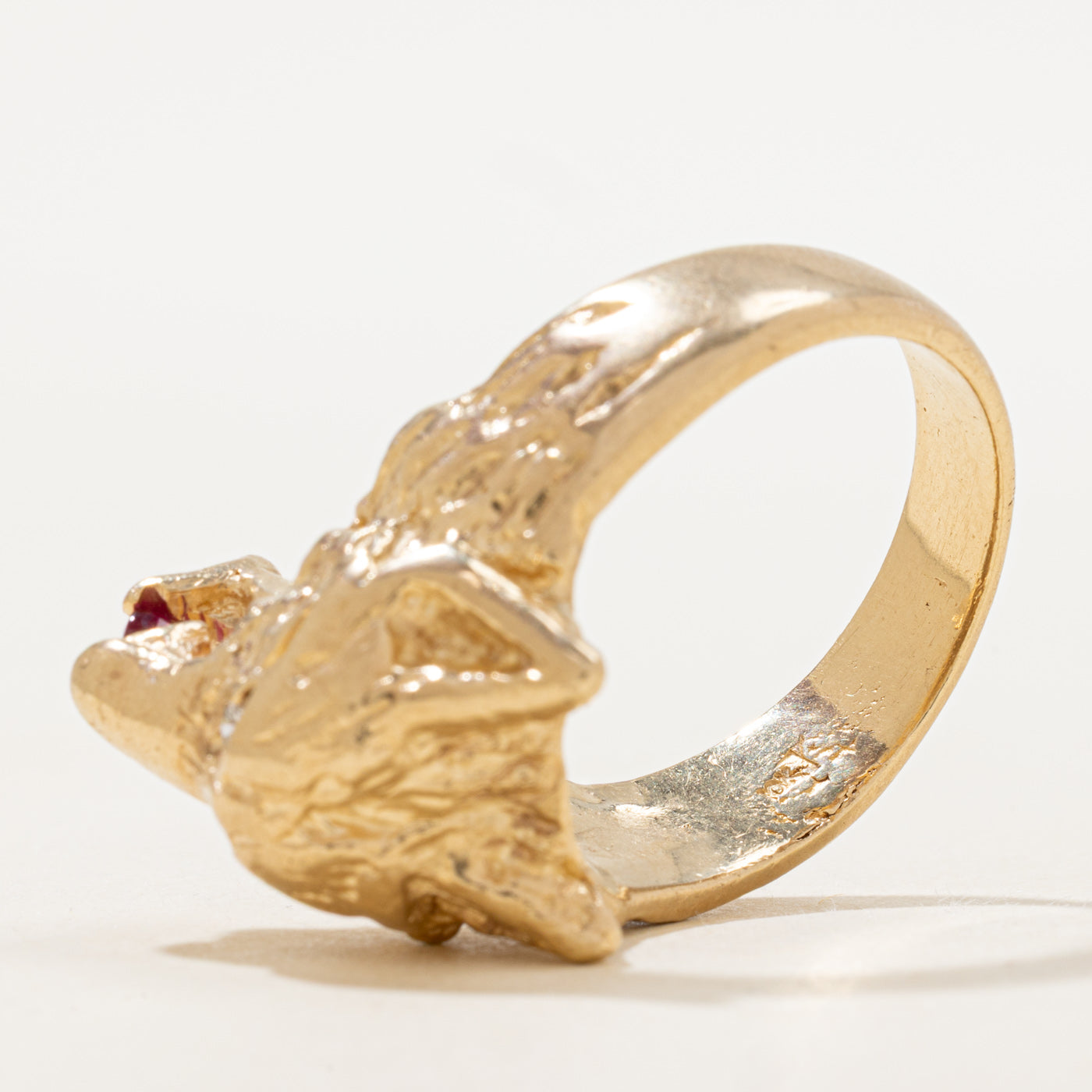 Synthetic Ruby & Diamond Wolf Ring | 0.21ct, 0.06ctw | SZ 13.0 |