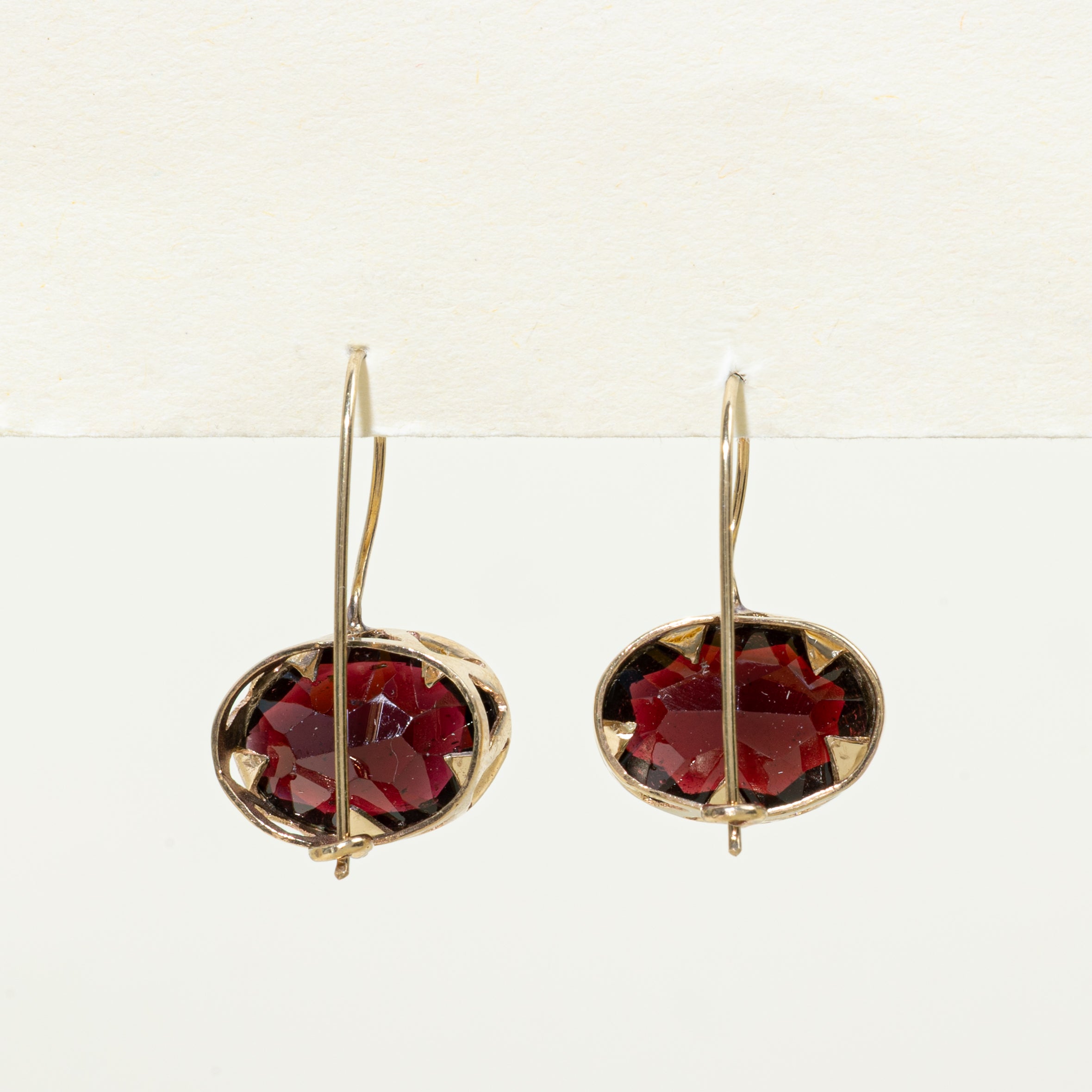 Boucles d'oreilles pendantes en grenat serti clos | 10,00 ct