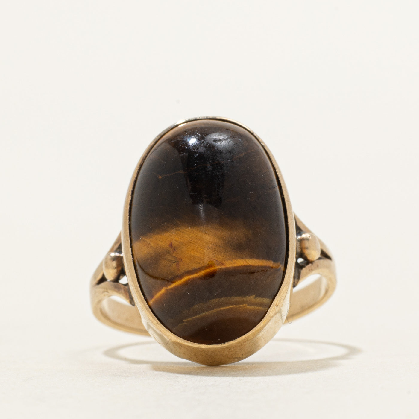 9K Tigers Eye Cocktail Ring | 6.00ct | SZ 4.5