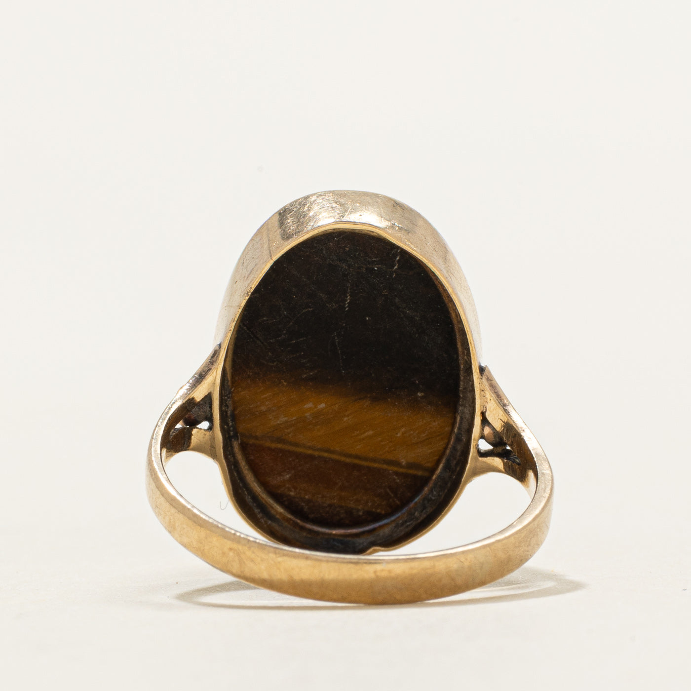 9K Tigers Eye Cocktail Ring | 6.00ct | SZ 4.5