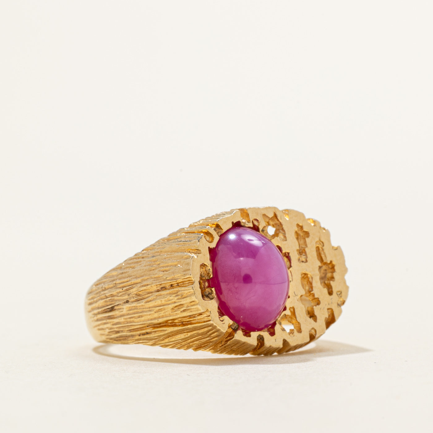 Synthetic Sapphire Openwork Signet Ring | 4.00ct | SZ 10.5