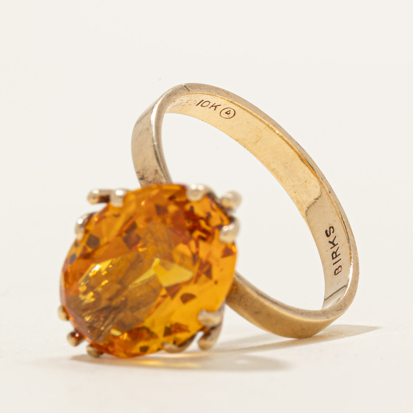 Bague « Birks » en saphir synthétique ovale | 7,00 ct | Taille 6,0