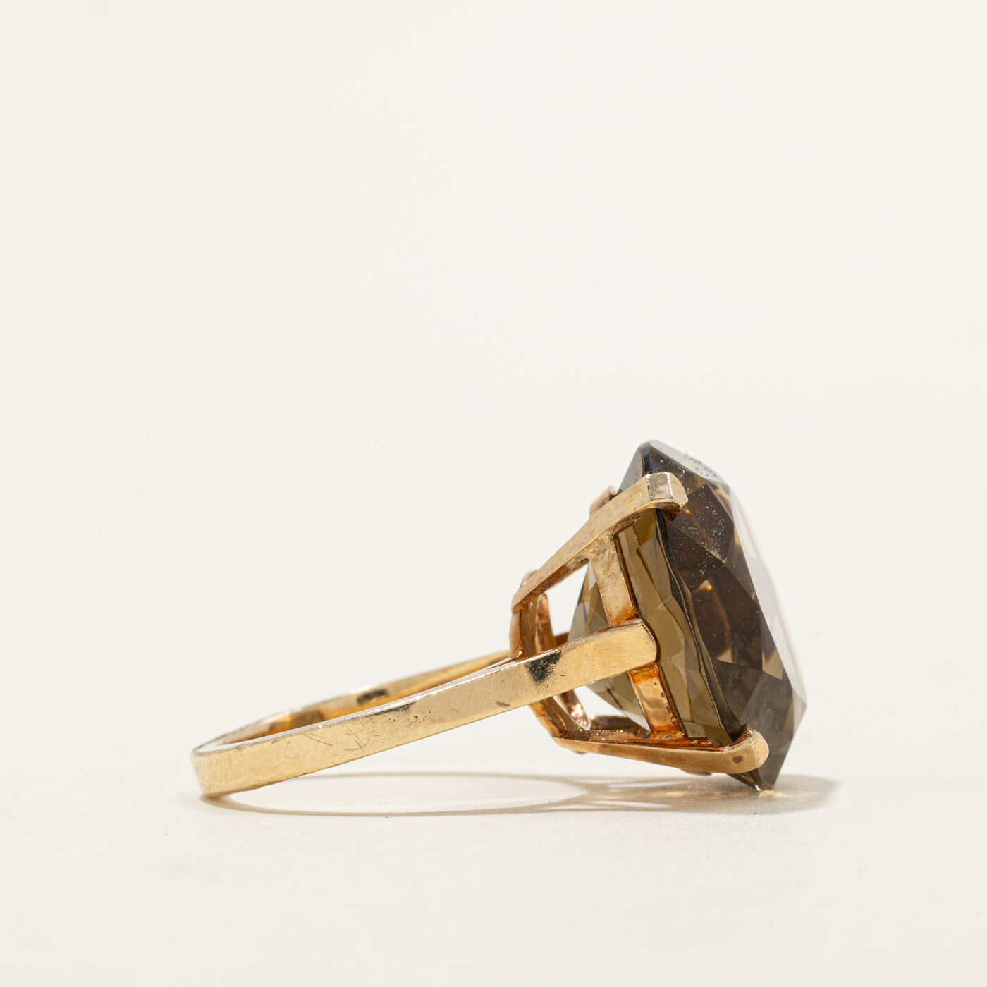 Round Cut Smoky Quartz Cocktail Ring | 20.00ct | SZ 6.75