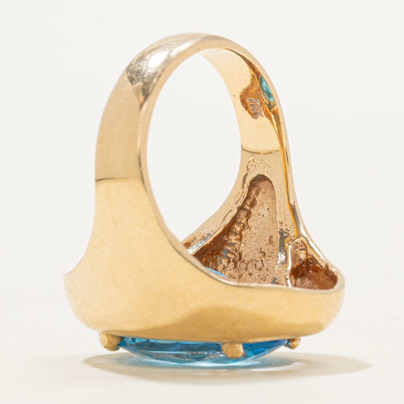 Oval Cut Blue Topaz Chunky Cocktail Ring | 7.60ct | SZ 5.75
