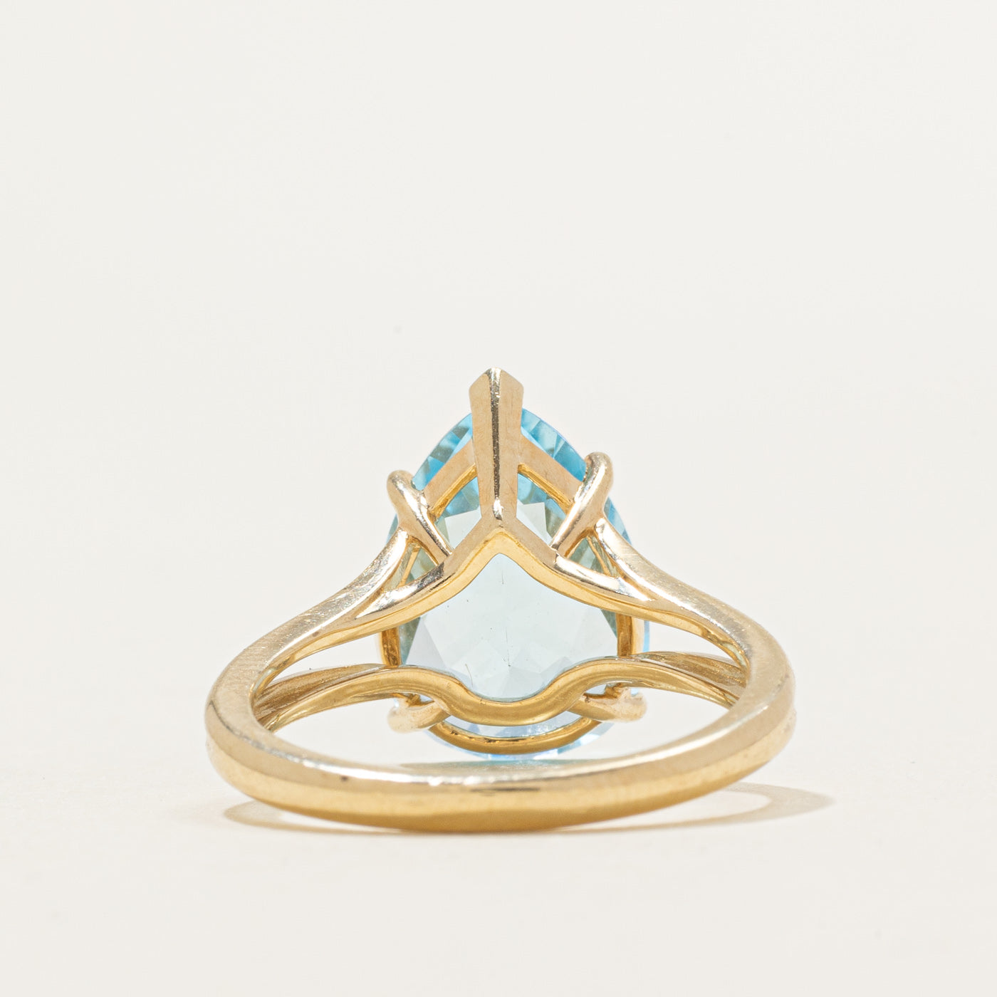 Solitaire Pear Cut Blue Topaz Ring | 5.70ct | SZ 6.5