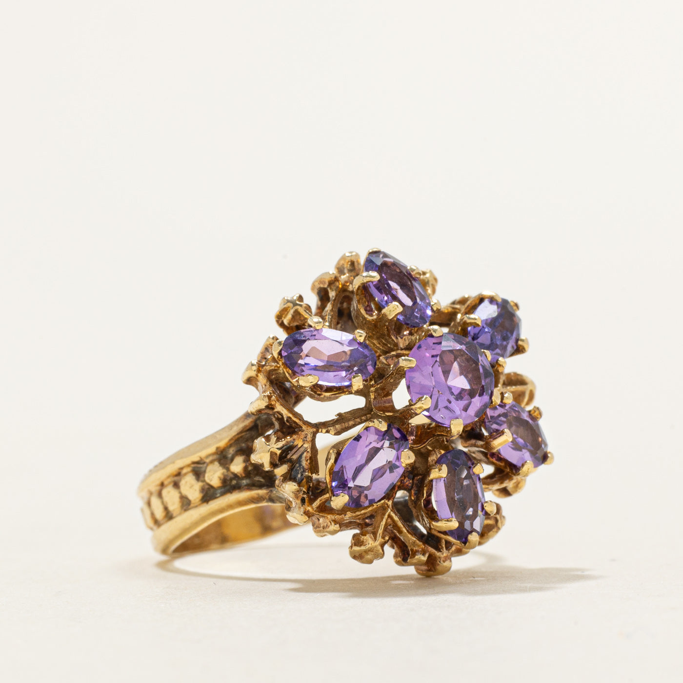 Bague cocktail ornée d'un motif floral en saphir synthétique | 2,15 ct | Taille 5,75