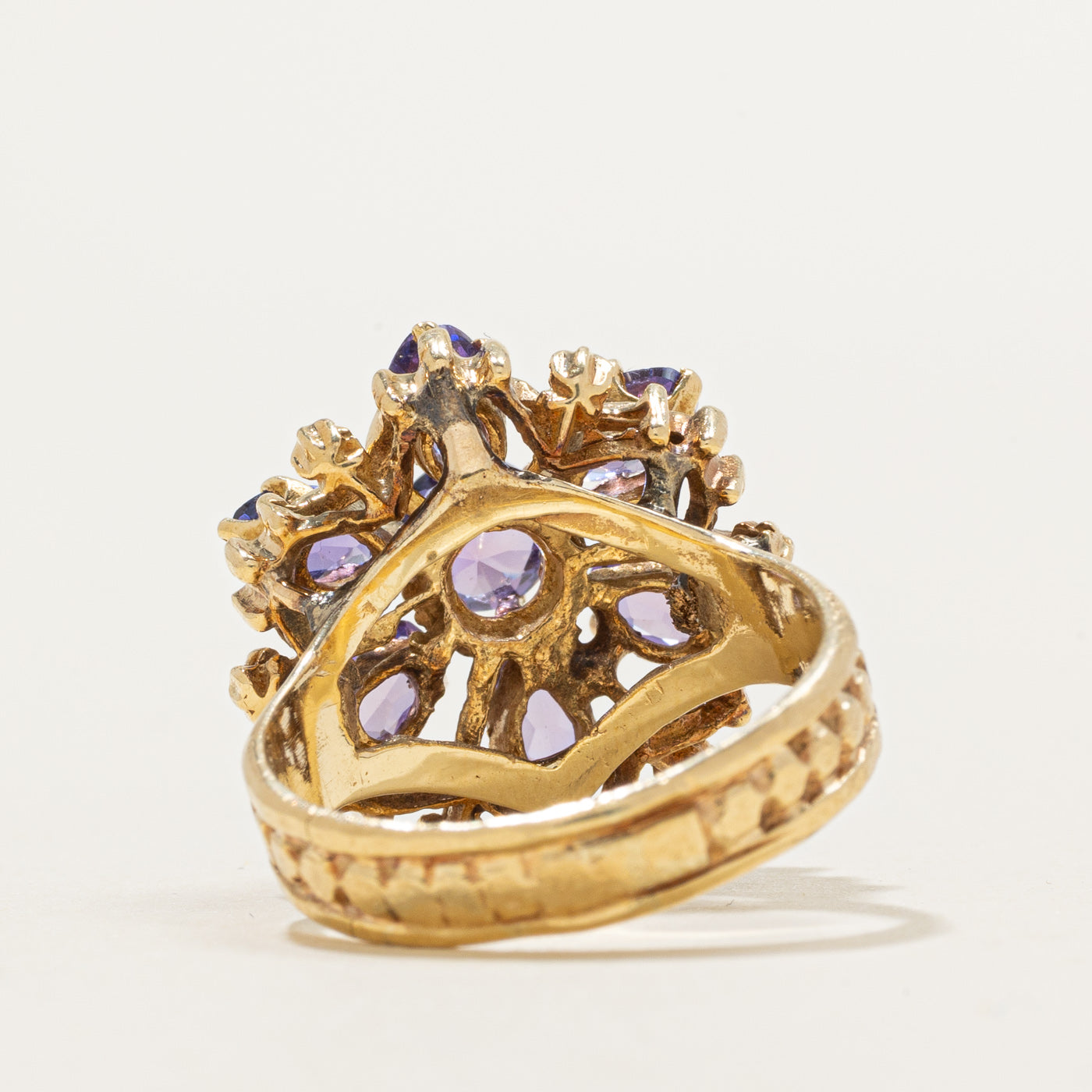 Bague cocktail ornée d'un motif floral en saphir synthétique | 2,15 ct | Taille 5,75