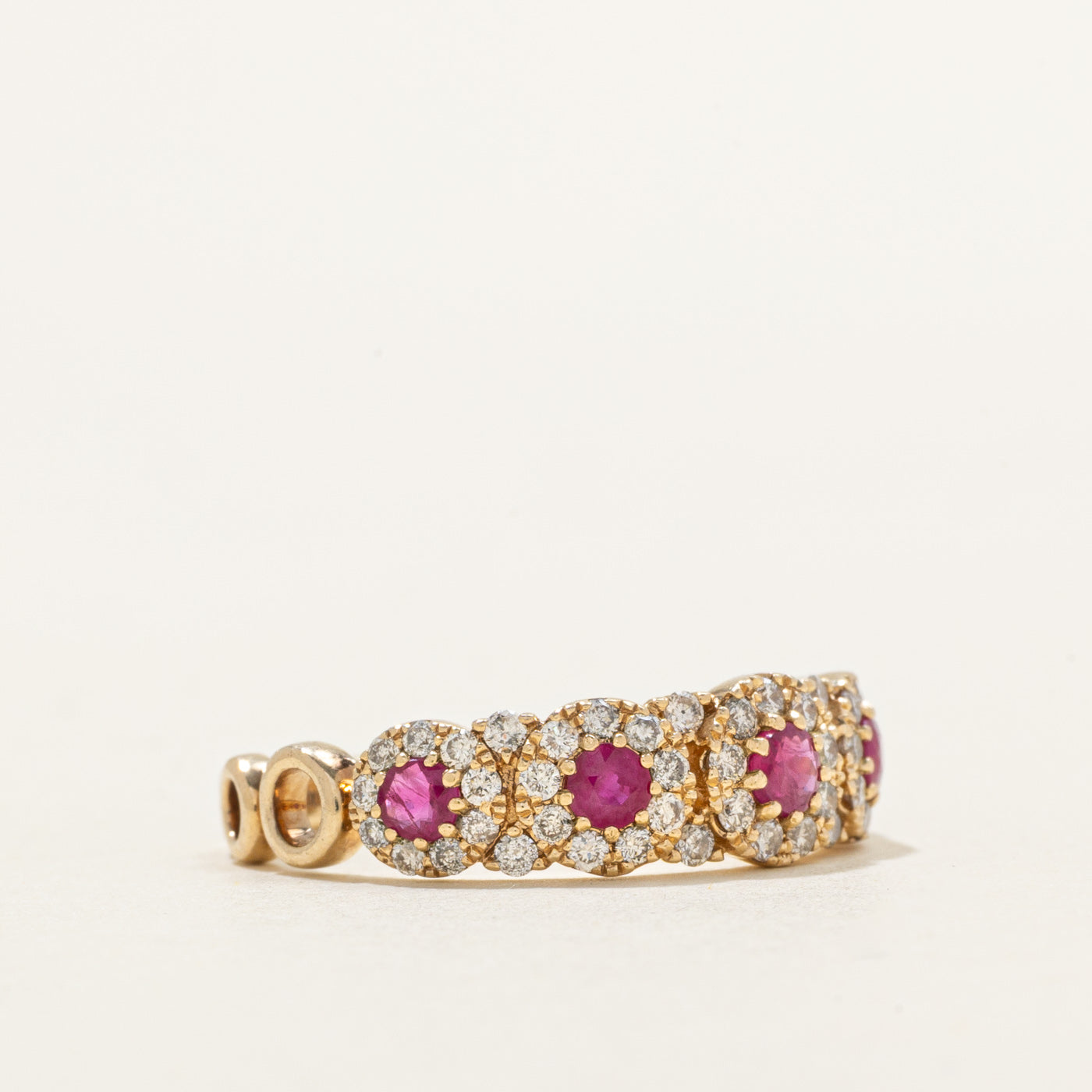 Ruby & Diamond Multi Halo Band | 0.42ctw, 0.50ctw | SZ 7.25