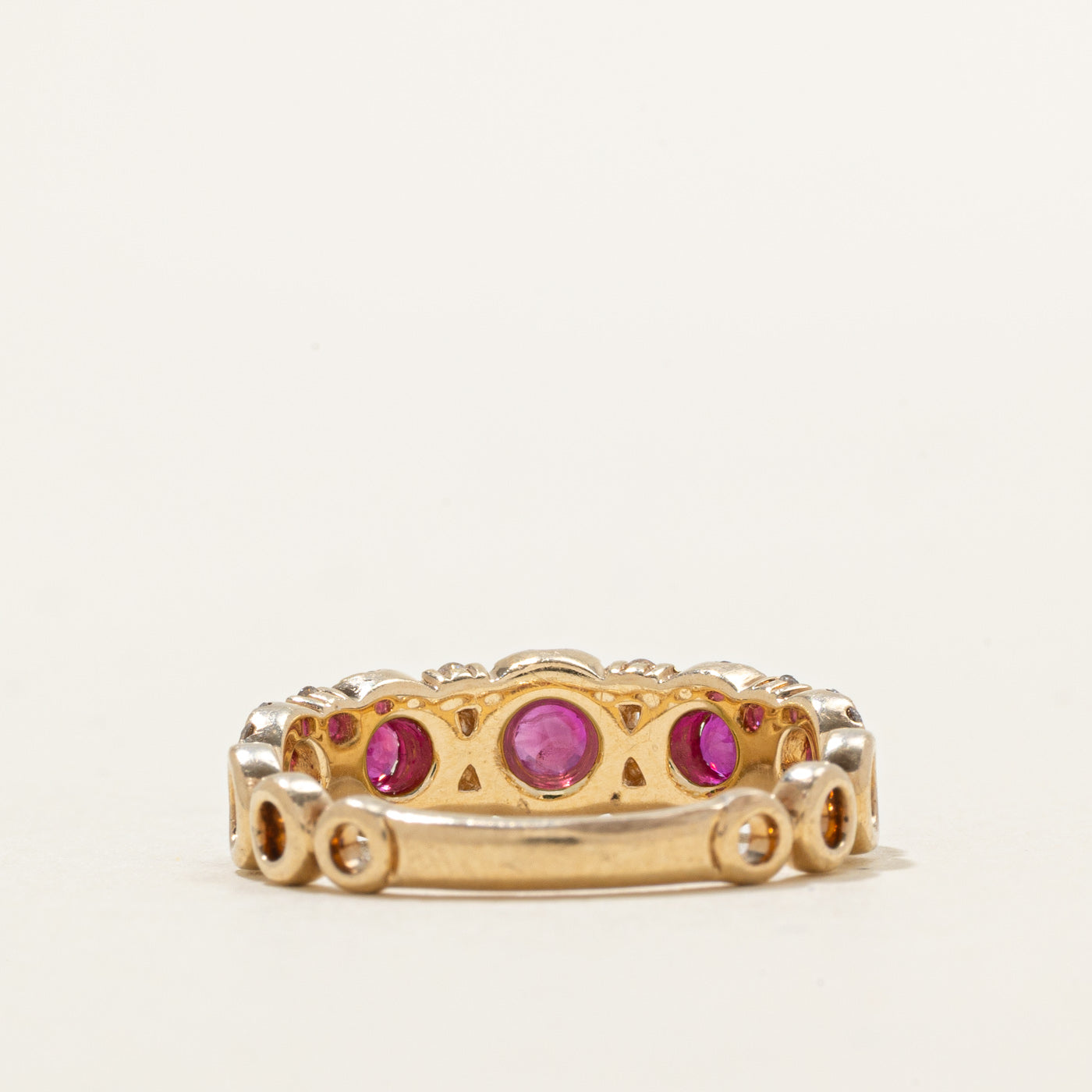 Ruby & Diamond Multi Halo Band | 0.42ctw, 0.50ctw | SZ 7.25