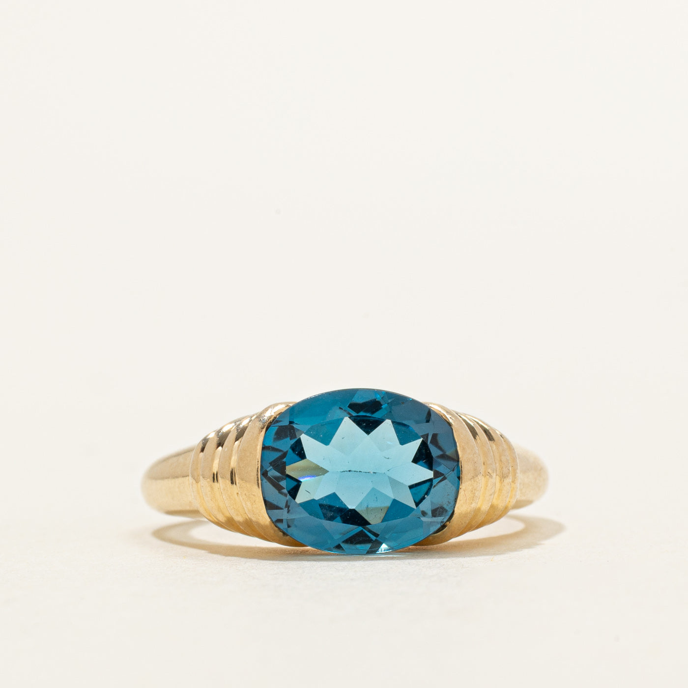 'Mejuri' Blue Topaz Heirloom Ring | 2.50ct | SZ 7