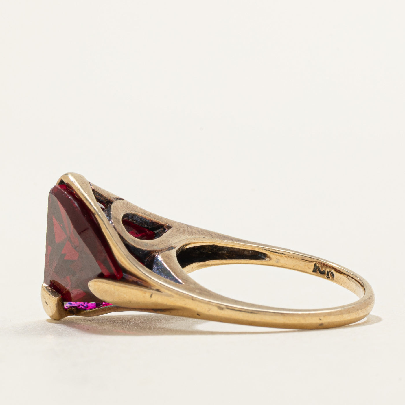 Synthetic Ruby Abstract Cocktail Ring | 17.00ct | SZ 6.0