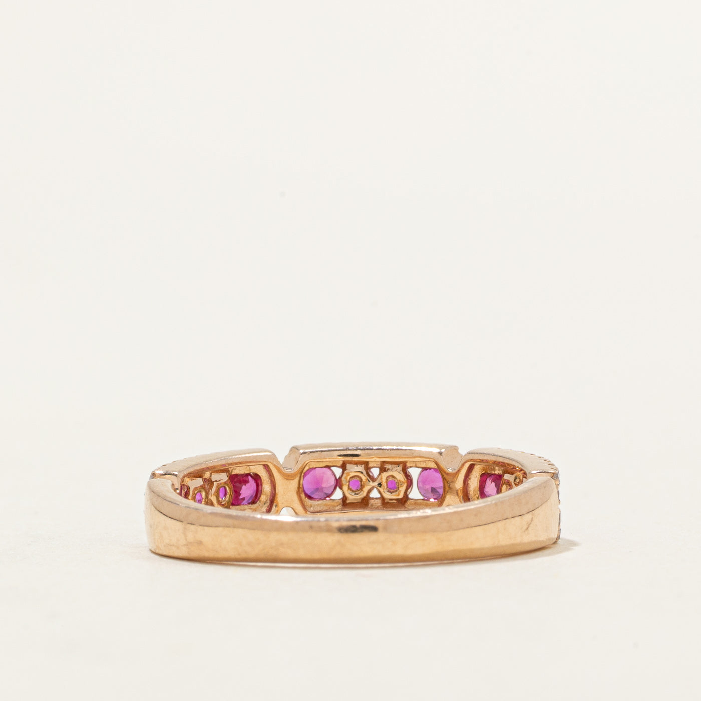 Ruby & Diamond Semi Eternity Band | 0.40ctw, 0.22ctw | SZ 6.5