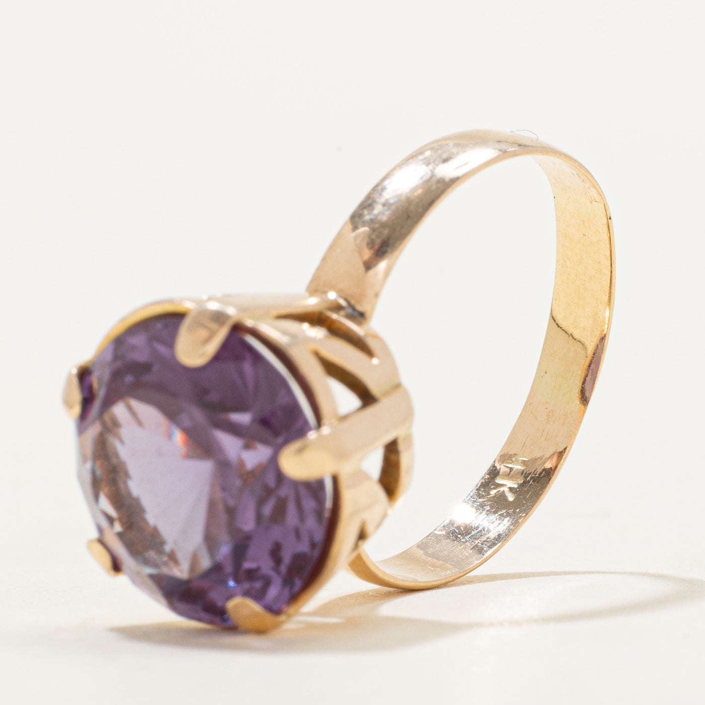 Bague solitaire en saphir synthétique taille ronde | 7,50 ct | Taille 8