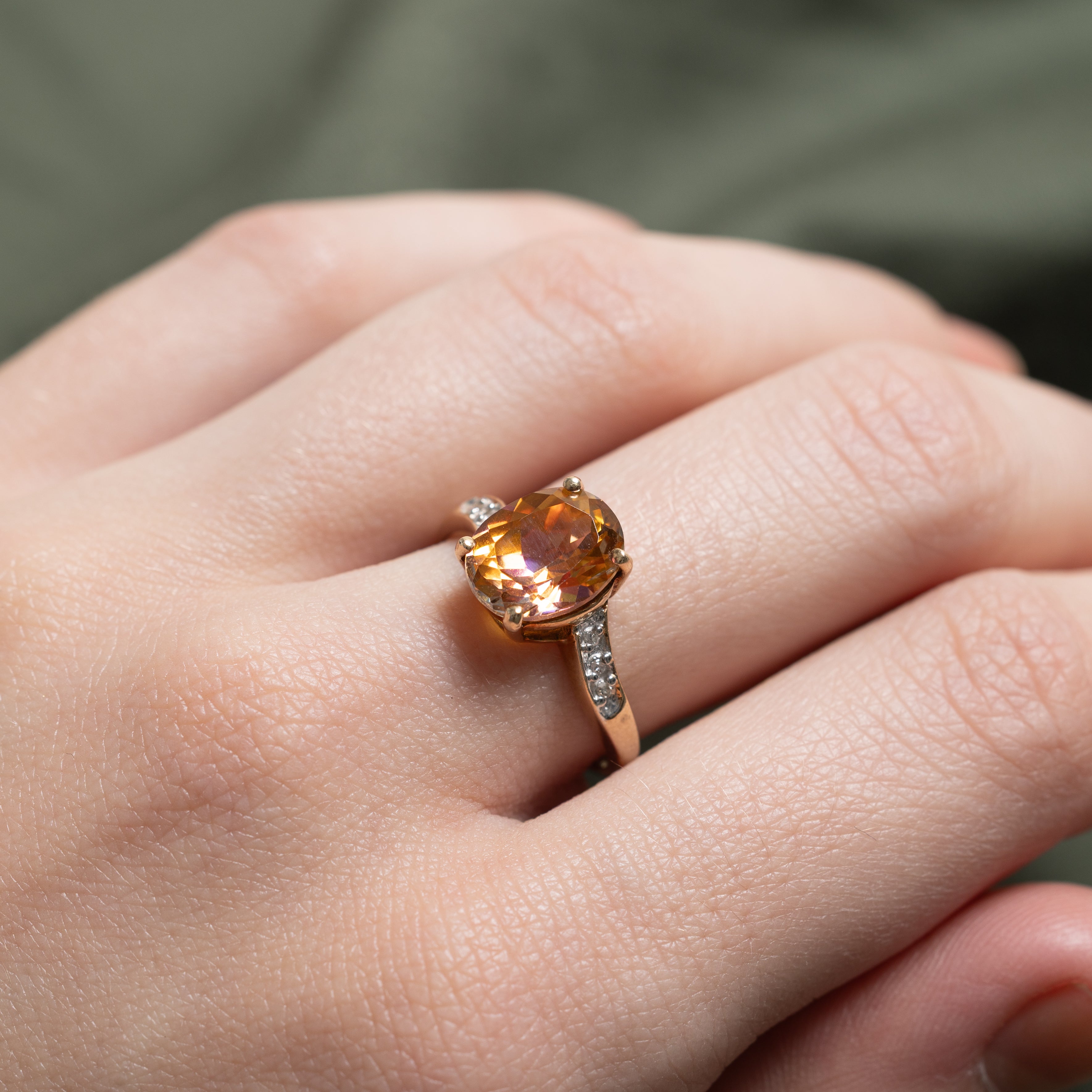 Mystic Topaz & Diamond Bypass Ring | 3.02ct, 0.01ctw | SZ 6.75