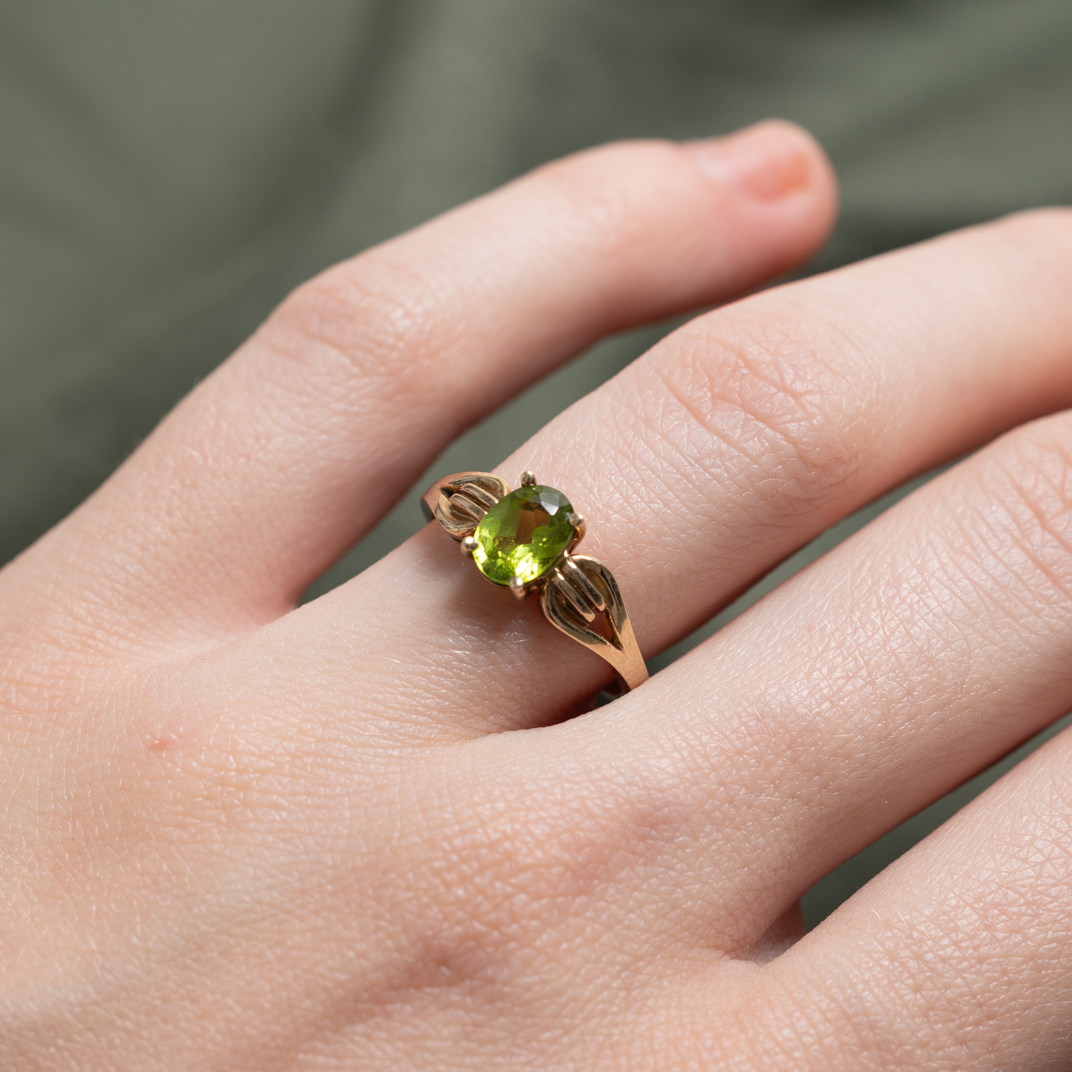 Oval Cut Peridot Openwork Ring | 0.75ct | SZ 6