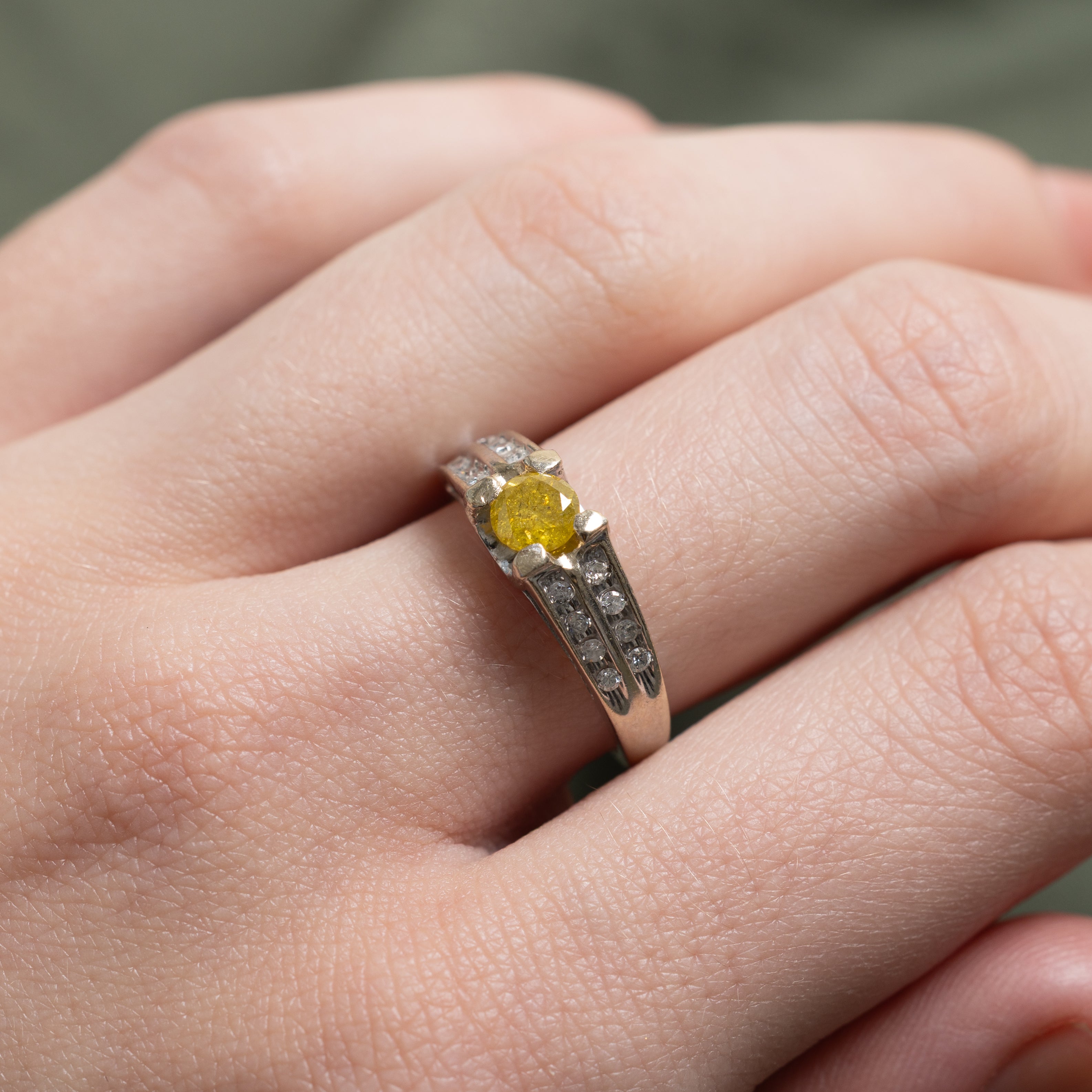 Yellow & White Diamond Ring | 0.58ctw | SZ 6.25