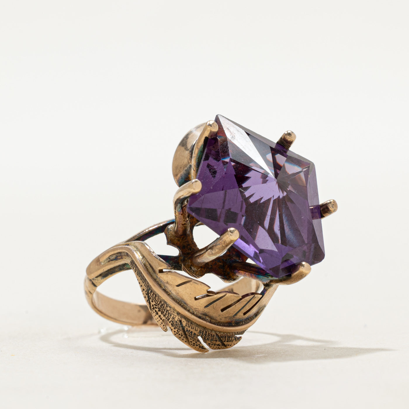 Synthetic Colour Change Sapphire Leaf Cocktail Ring | 22.00ct | SZ 6.75