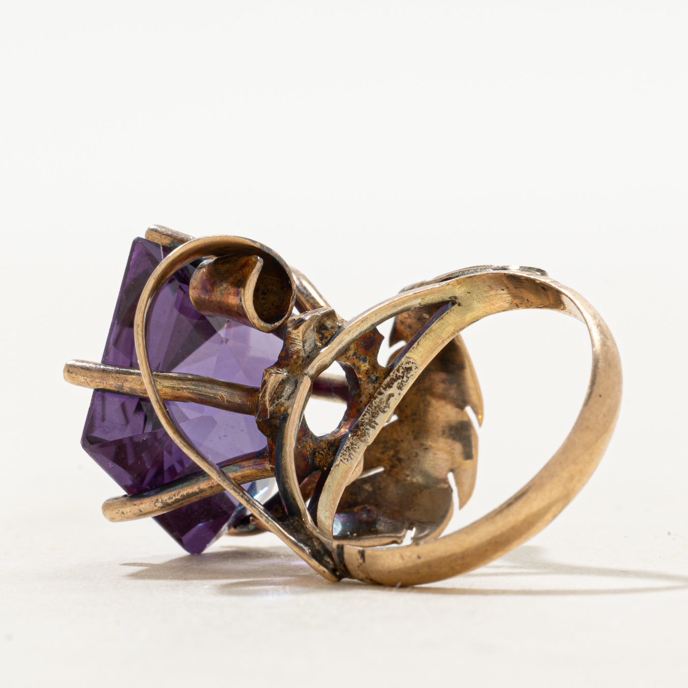 Synthetic Colour Change Sapphire Leaf Cocktail Ring | 22.00ct | SZ 6.75